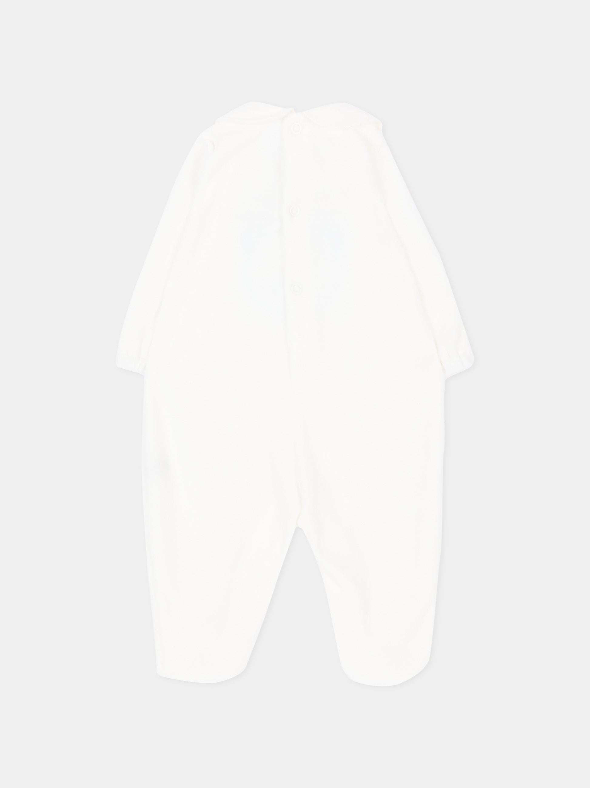 Tutina bianca per neonato con orsetto,Little Bear,4043 LATTE/CIELO