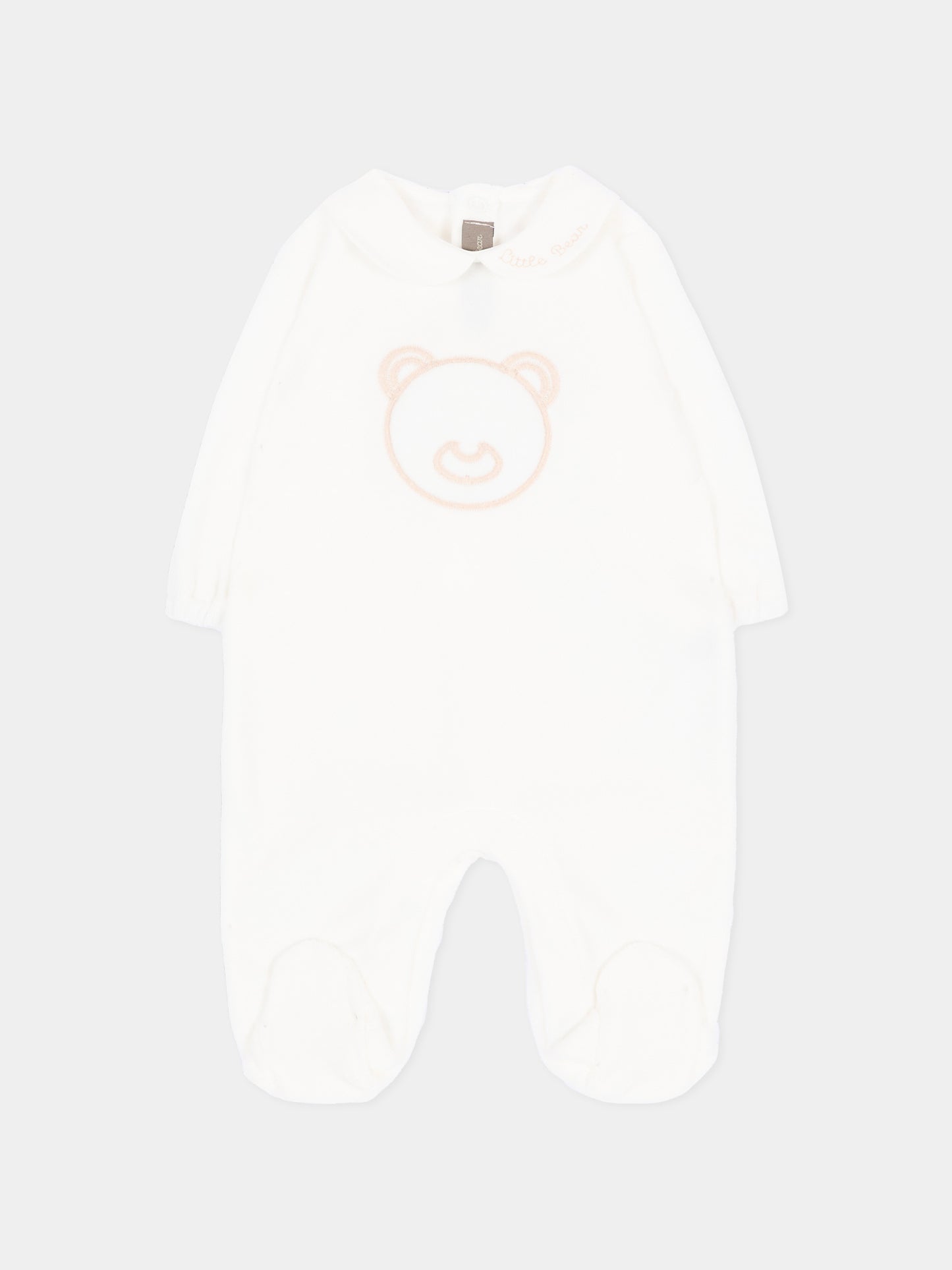 Tutina bianca per neonati con orsetto,Little Bear,4043 LATTE/TORTORA