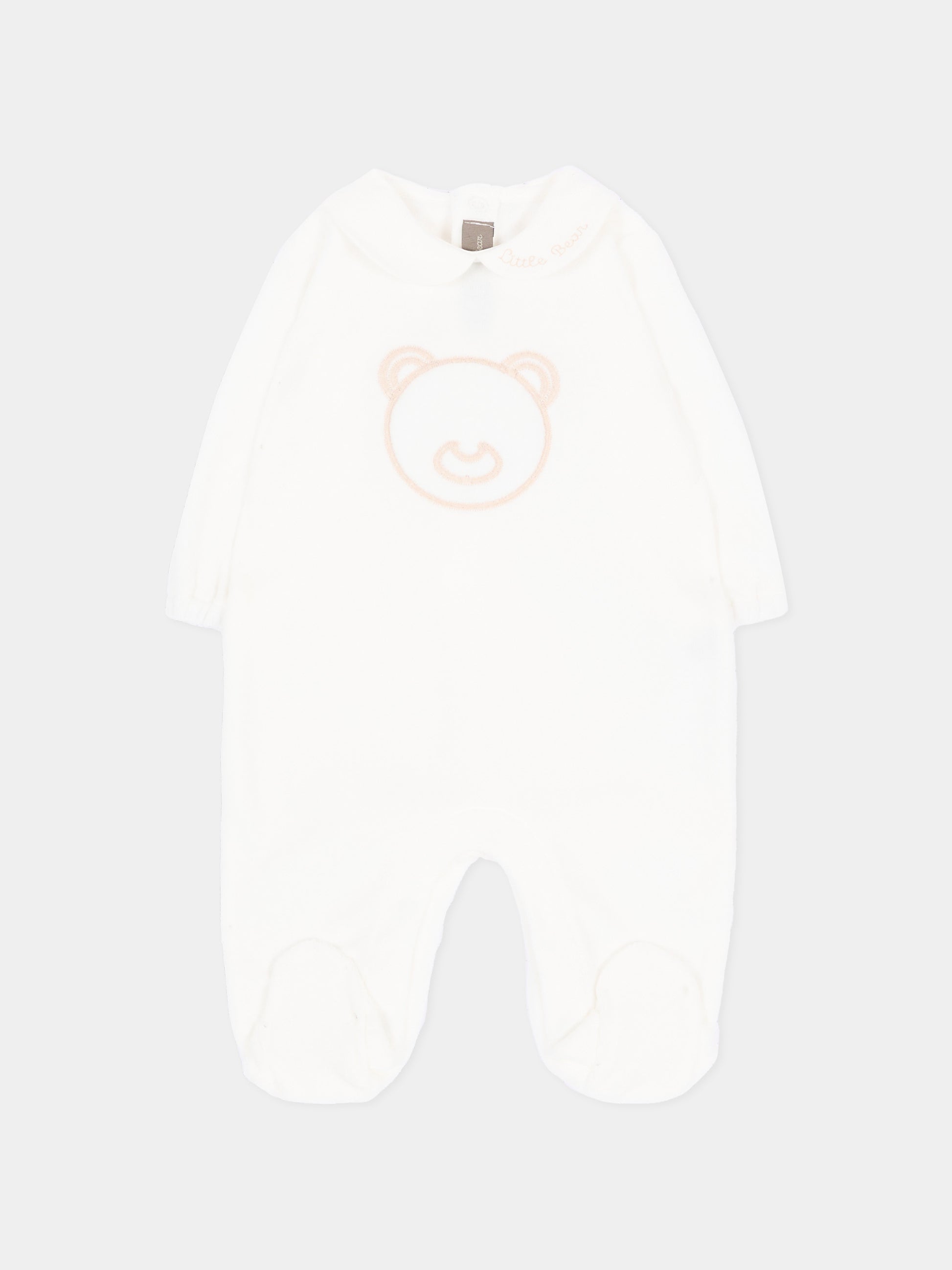 Tutina bianca per neonati con orsetto,Little Bear,4043 LATTE/TORTORA