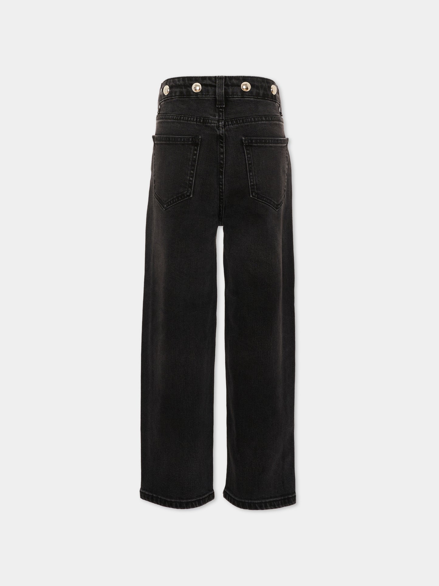 Jeans neri per bambina con borchie,Msgm Kids,F5MSJGDP033 110