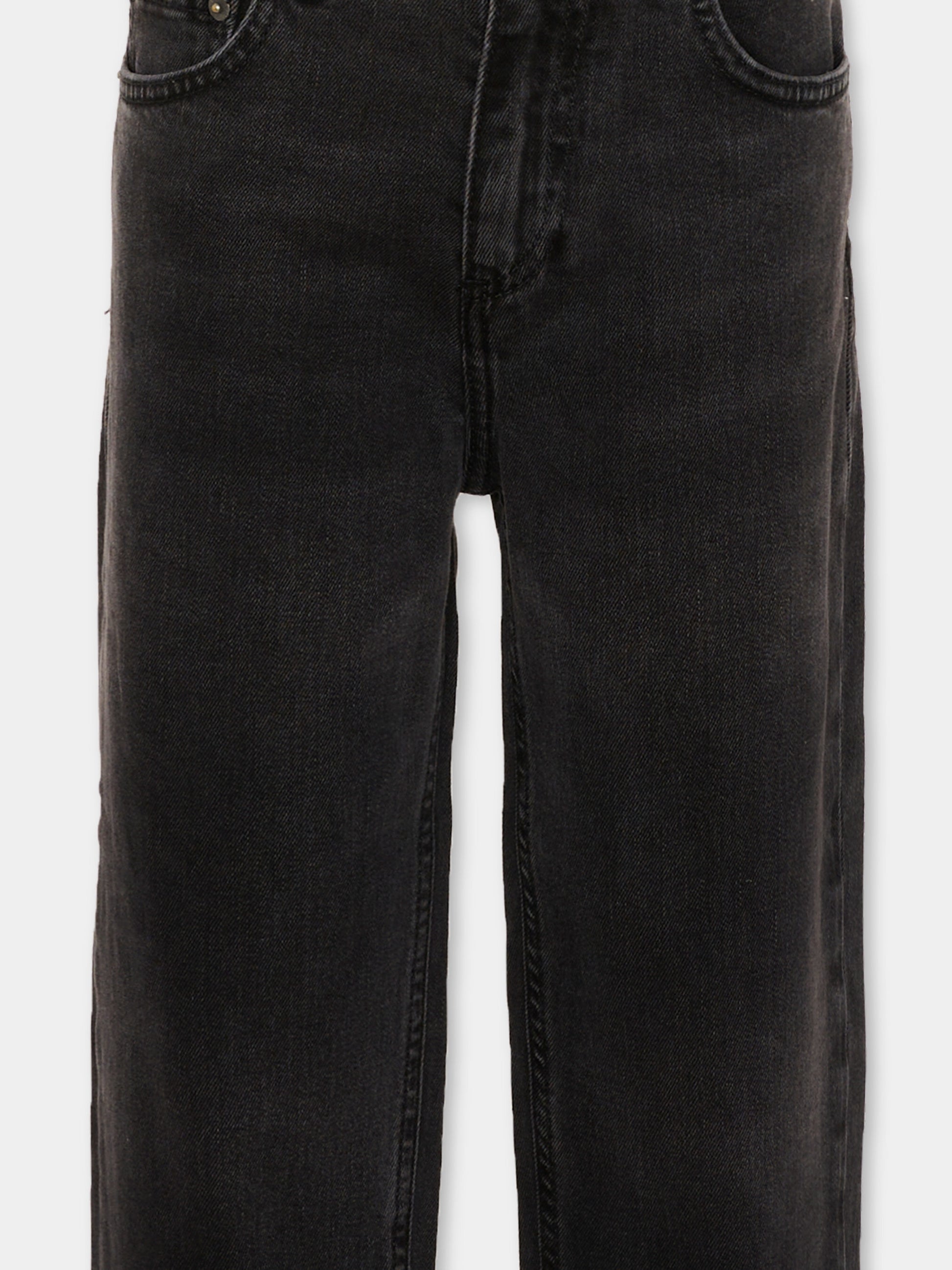 Jeans neri per bambina con borchie,Msgm Kids,F5MSJGDP033 110