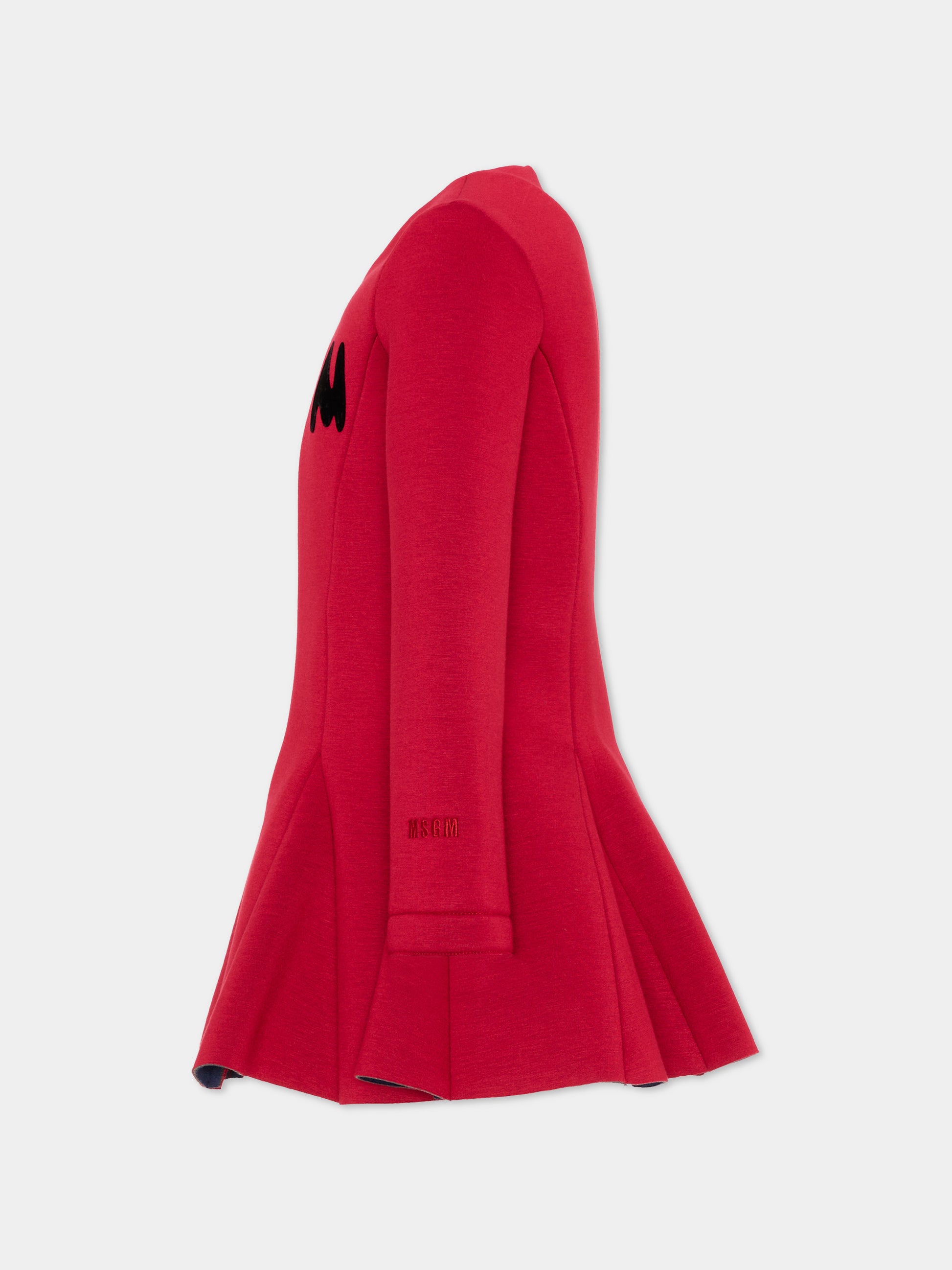 Vestito rosso per bambina con logo,Msgm Kids,F5MSJGDR196 MS031