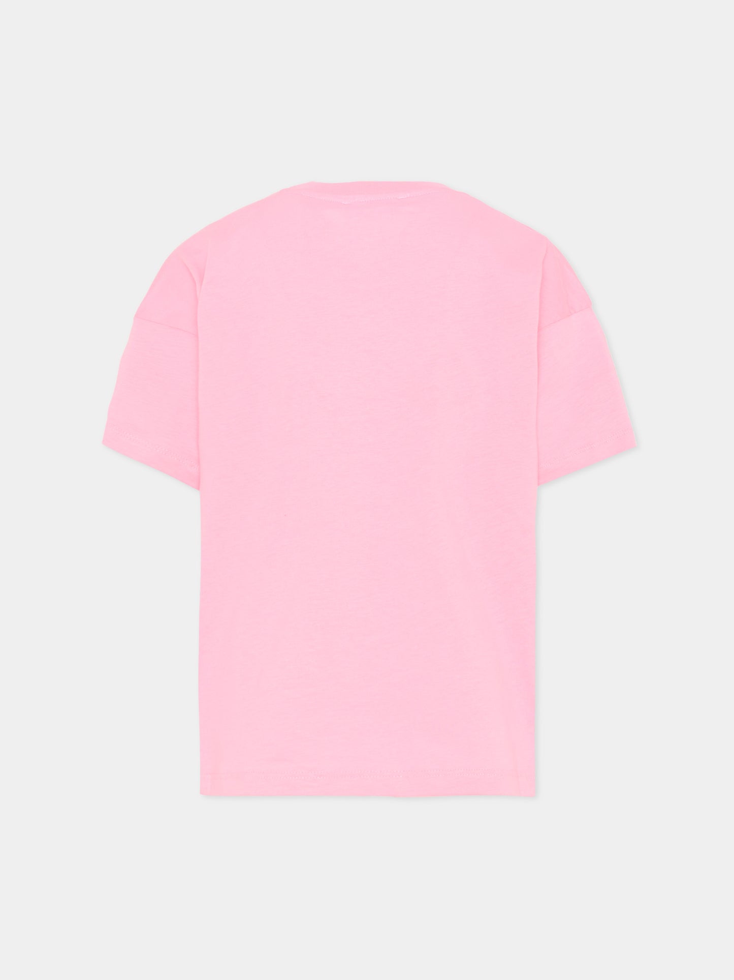 T-Shirt rosa per bambina con logo,Msgm Kids,F5MSJGTH153 MS038