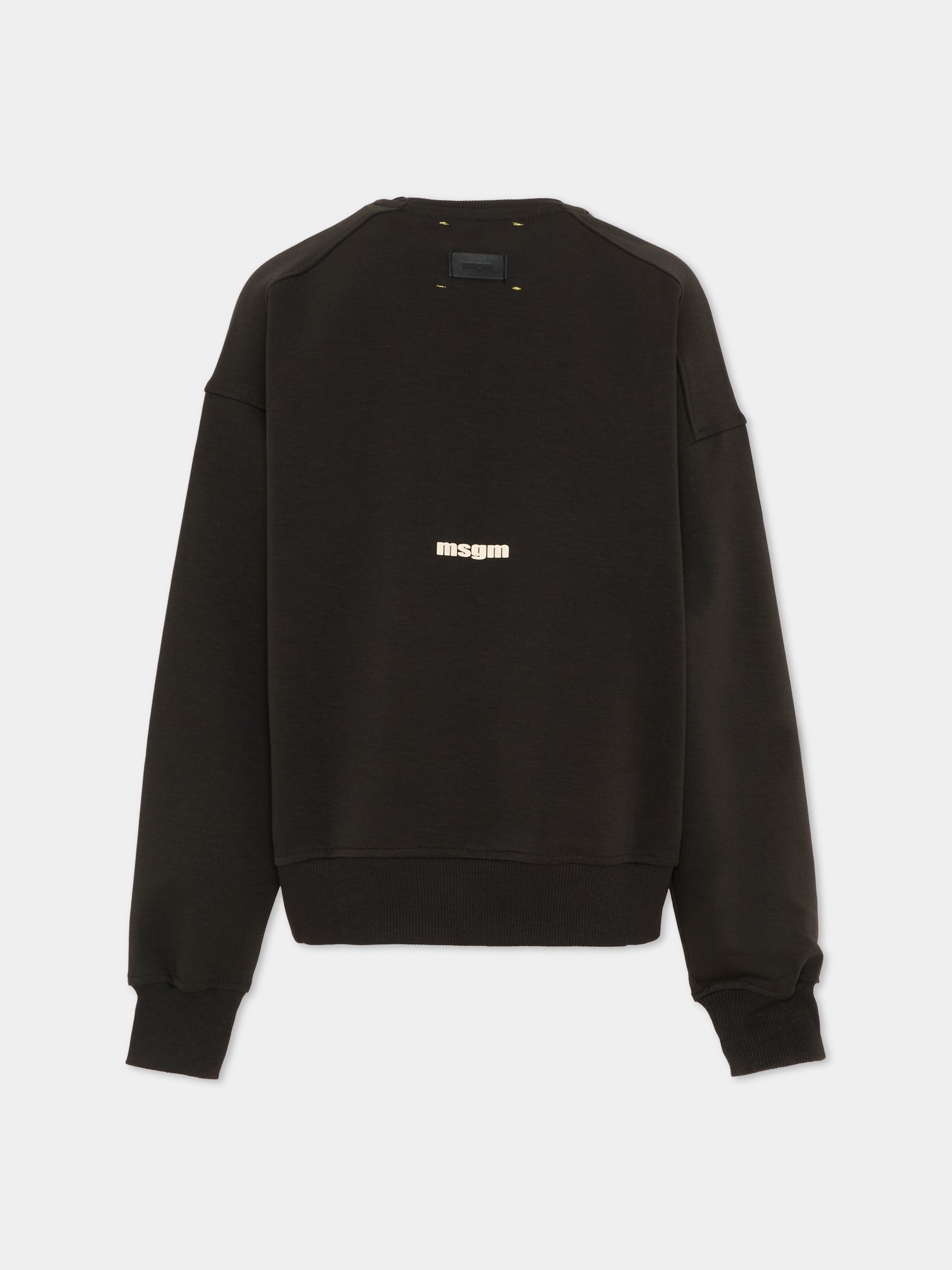 Felpa nera per bambini con logo,Msgm Kids,F5MSJUSW057 MS040