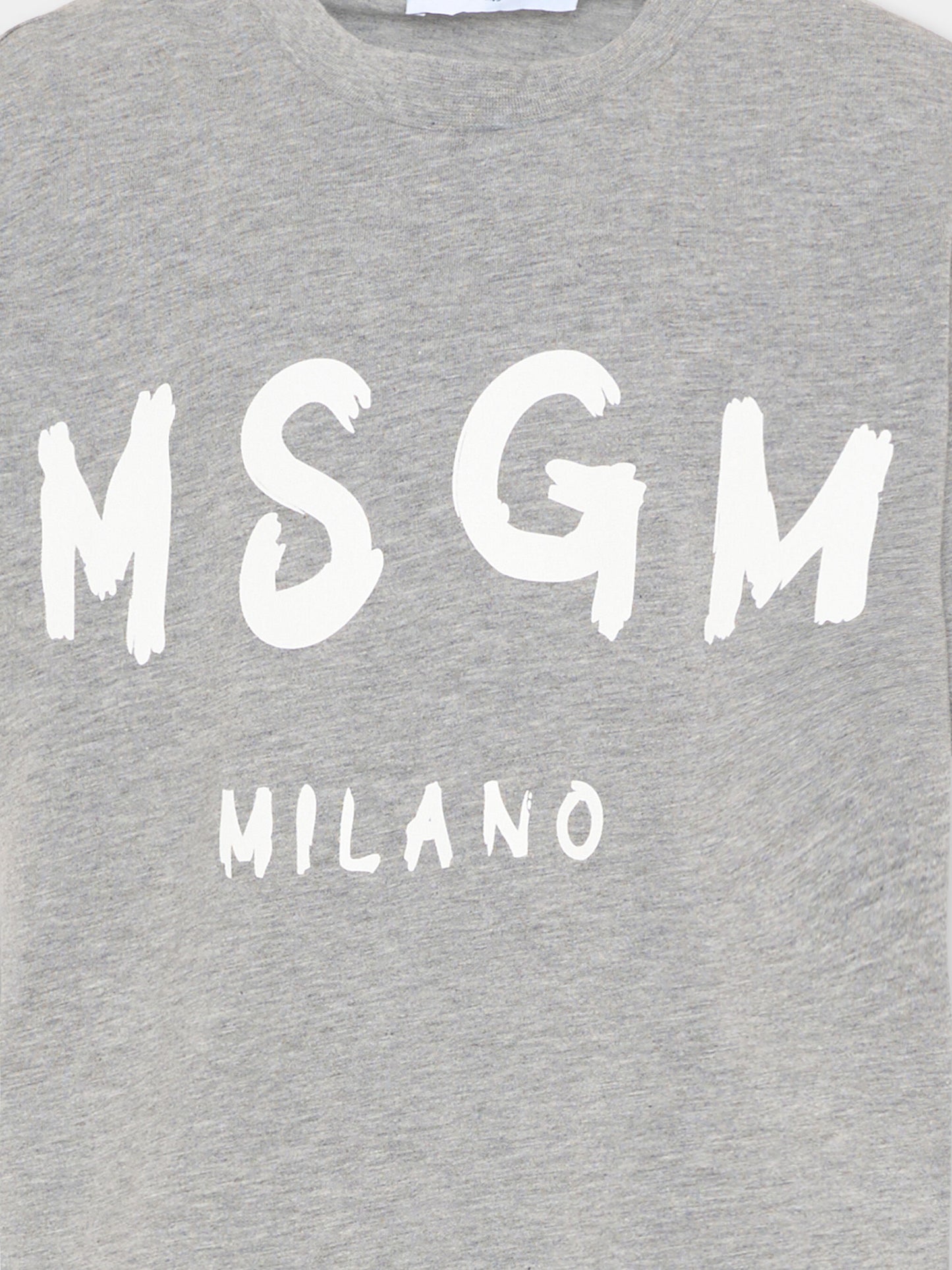 T-Shirt grigia per bambini con logo,Msgm Kids,F5MSJUTH007 104