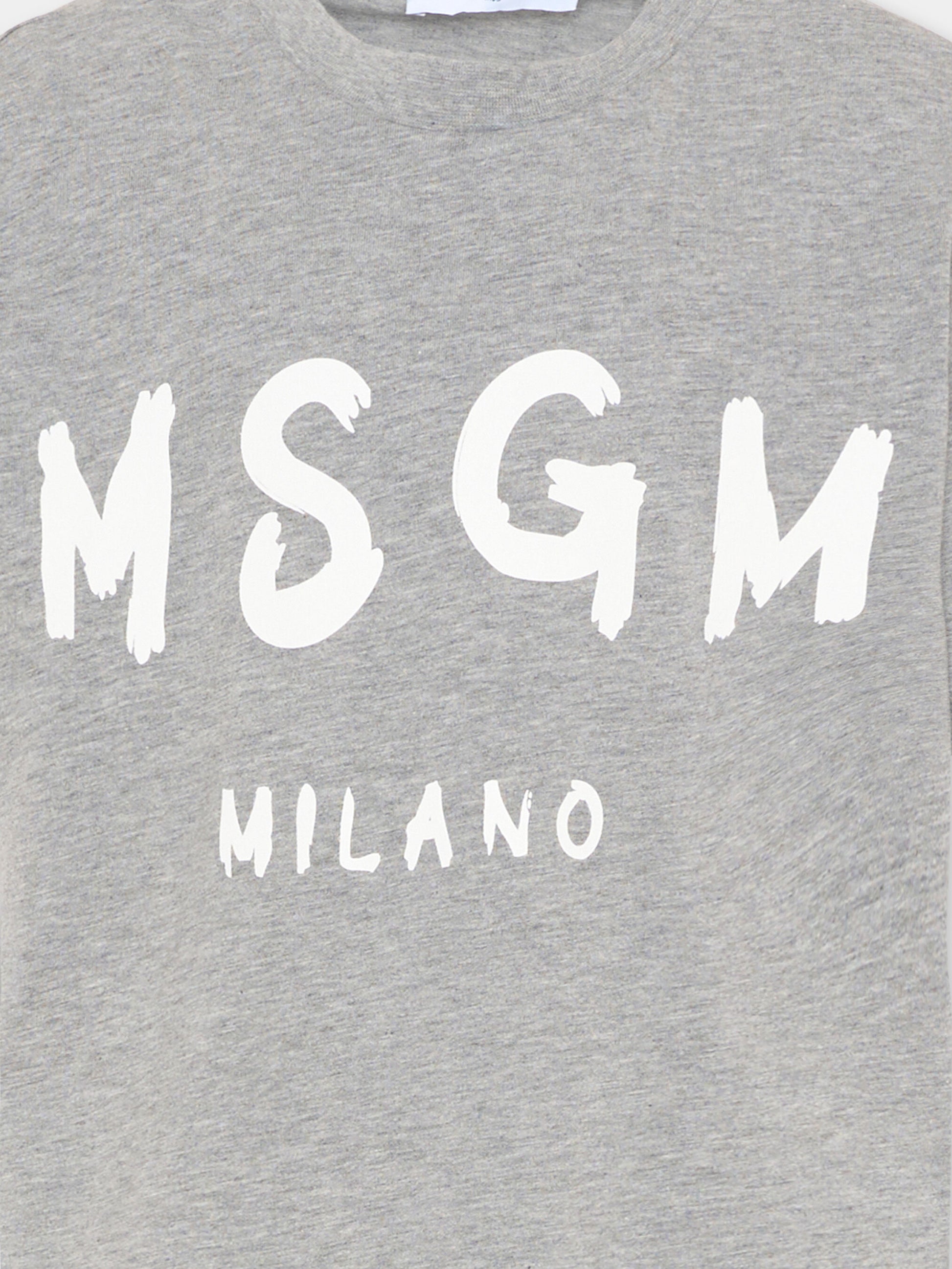 T-Shirt grigia per bambini con logo,Msgm Kids,F5MSJUTH007 104