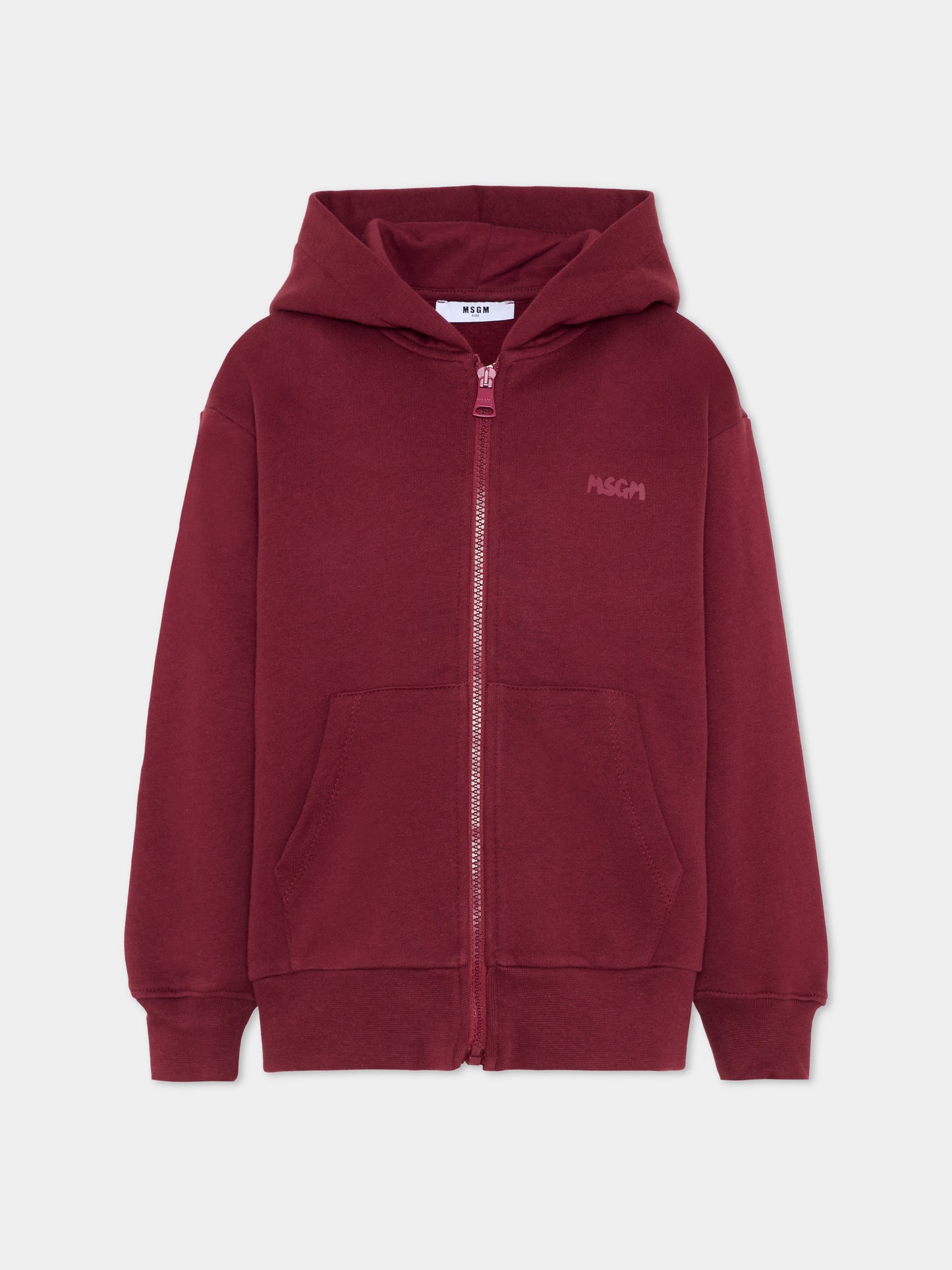Felpa bordeaux per bambini con logo,Msgm Kids,F5MSJUZH002 MS034