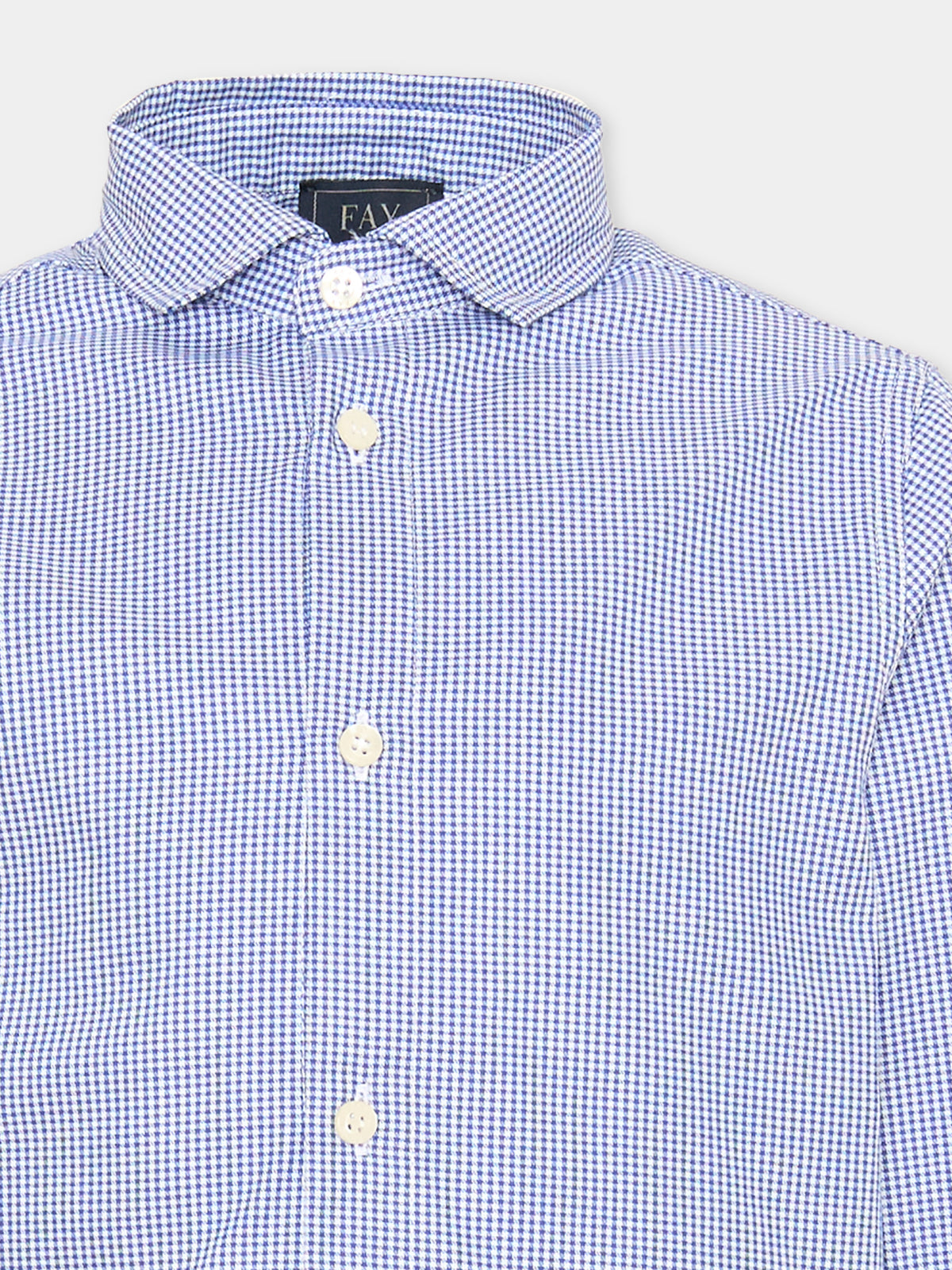 Camicia a manica lunga azzurra per bambino,Fay Kids,FZ5H00 P0646 100AZ