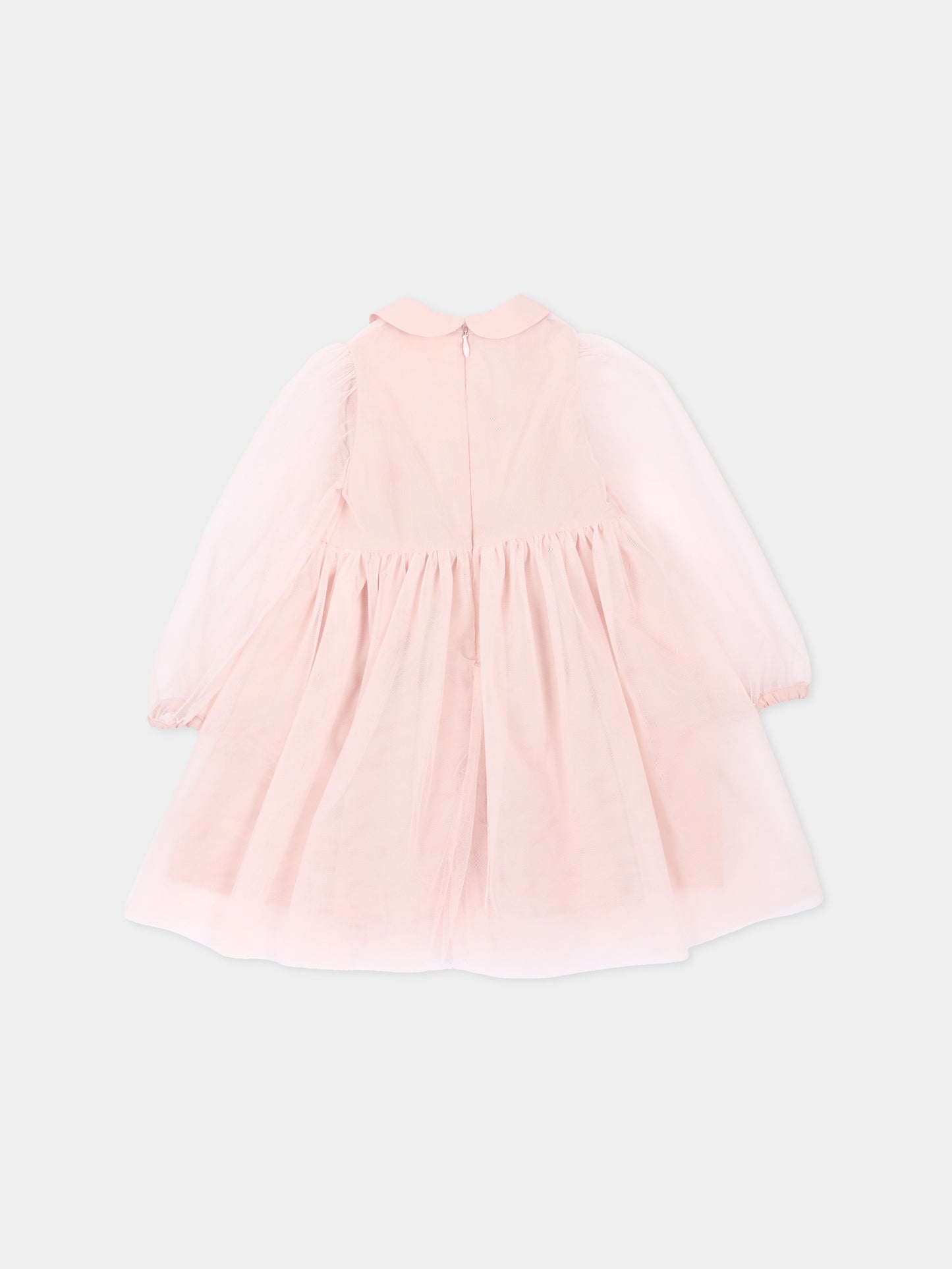 Abito elegante rosa per neonata in tulle,Simonetta,SZ1020 T0002 501