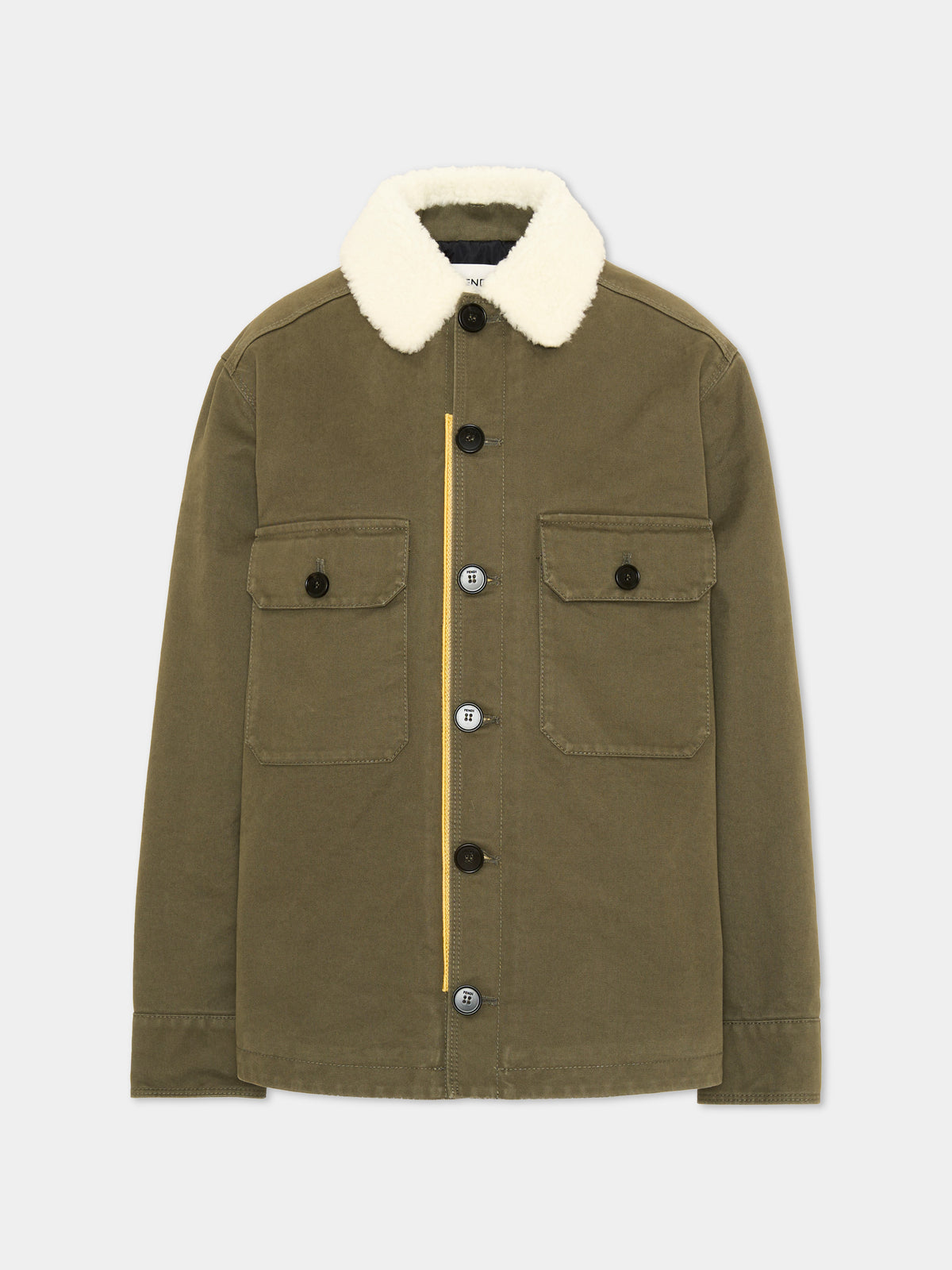 Giubbotto verde con colletto per bambini,Fendi Kids,JUA308 B1L2 F0QQ4