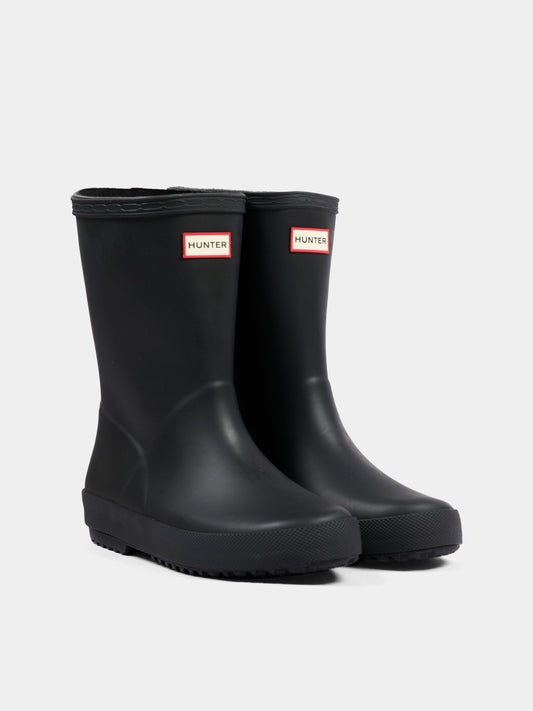 Stivali Pioggia neri per bambini con logo,Hunter,HFRK0032252 BLACK
