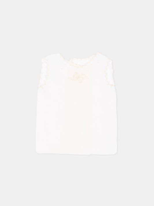 Camicia della fortuna avorio per neonata,Mariella Ferrari,COA1 AVORIO