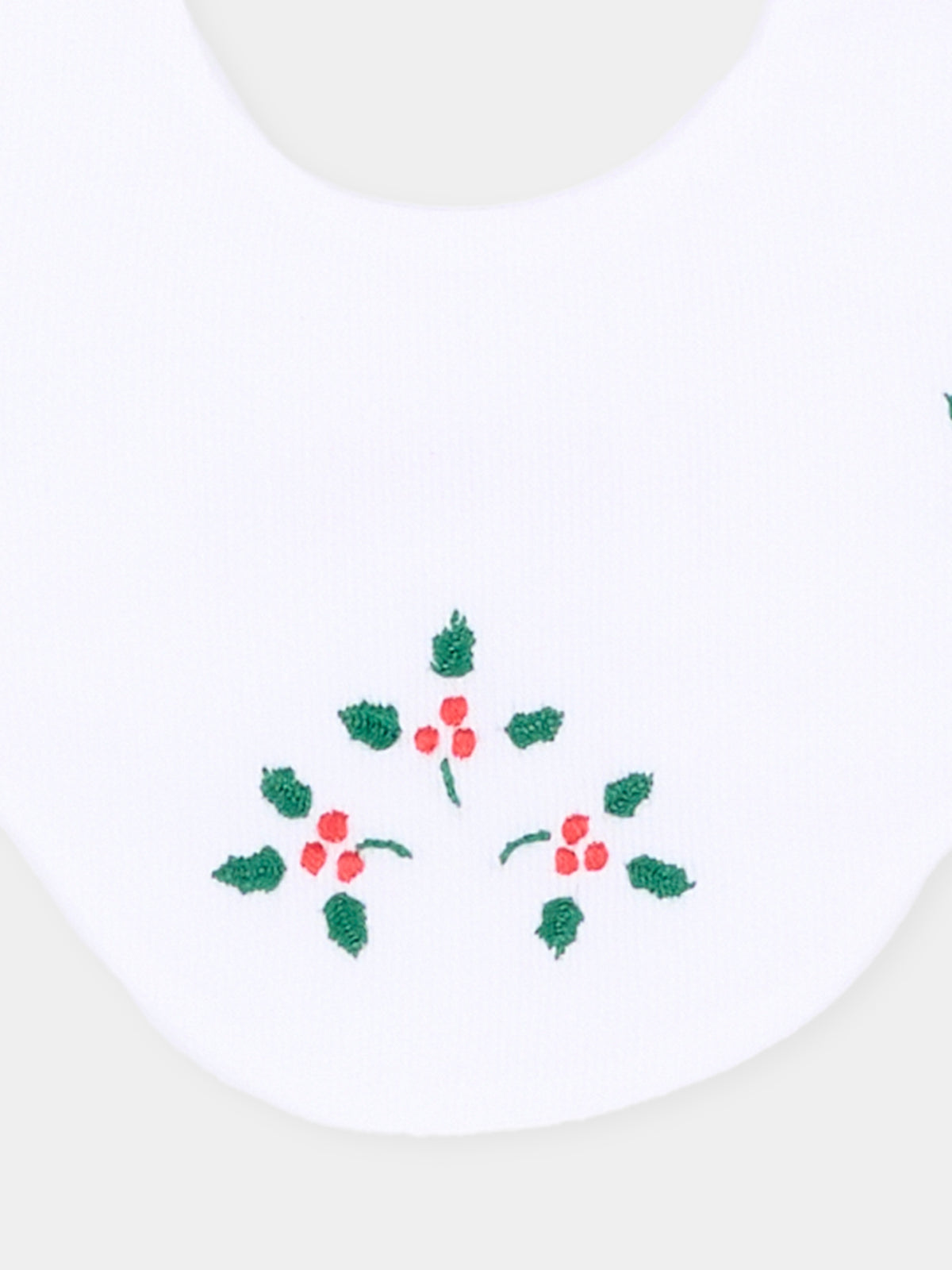 Bavaglino bianco per neonata ricamato,Mariella Ferrari,BAS17