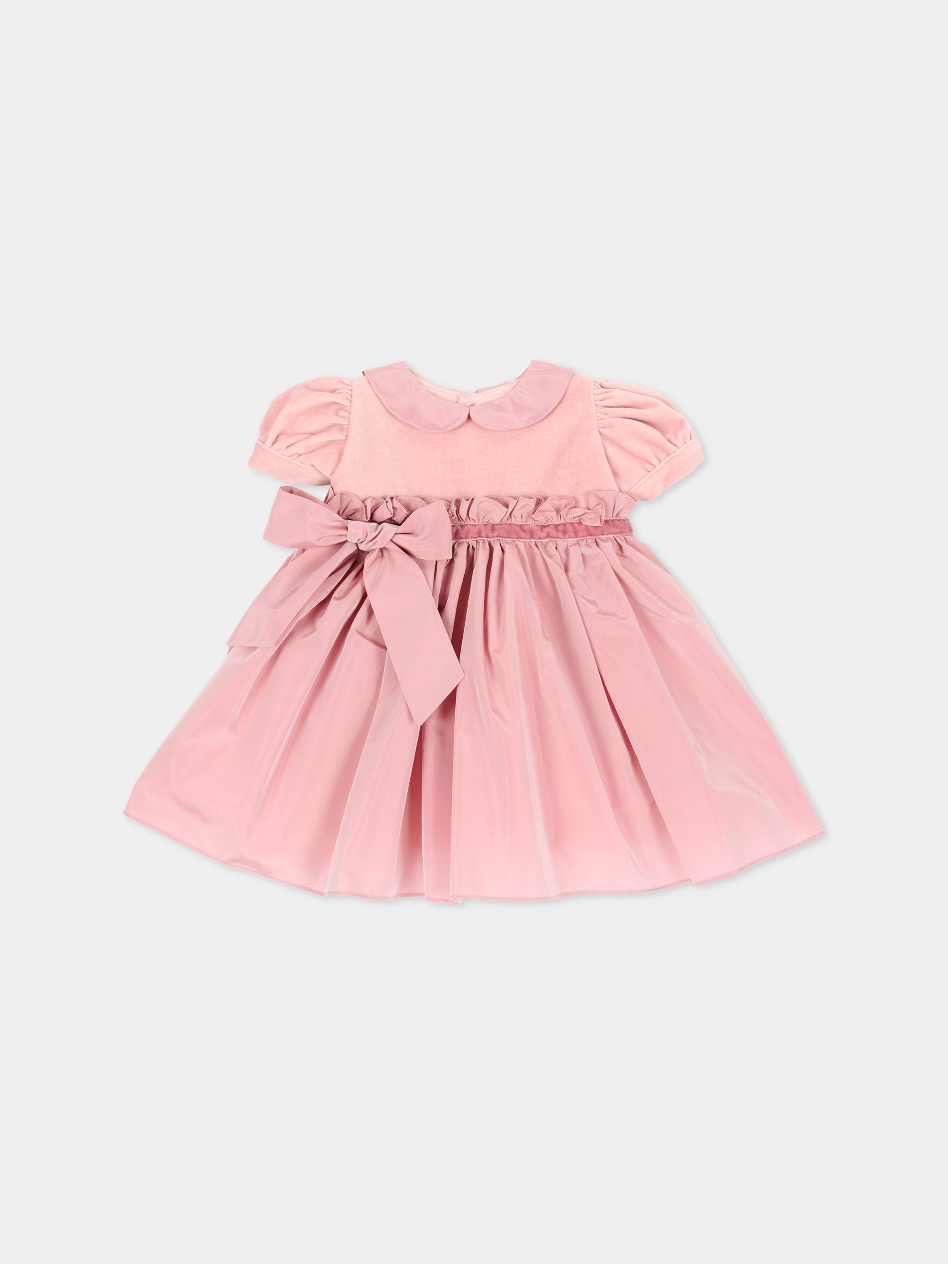Abito elegante rosa per neonata con fiocco,Mariella Ferrari,ABS17MC 070 079