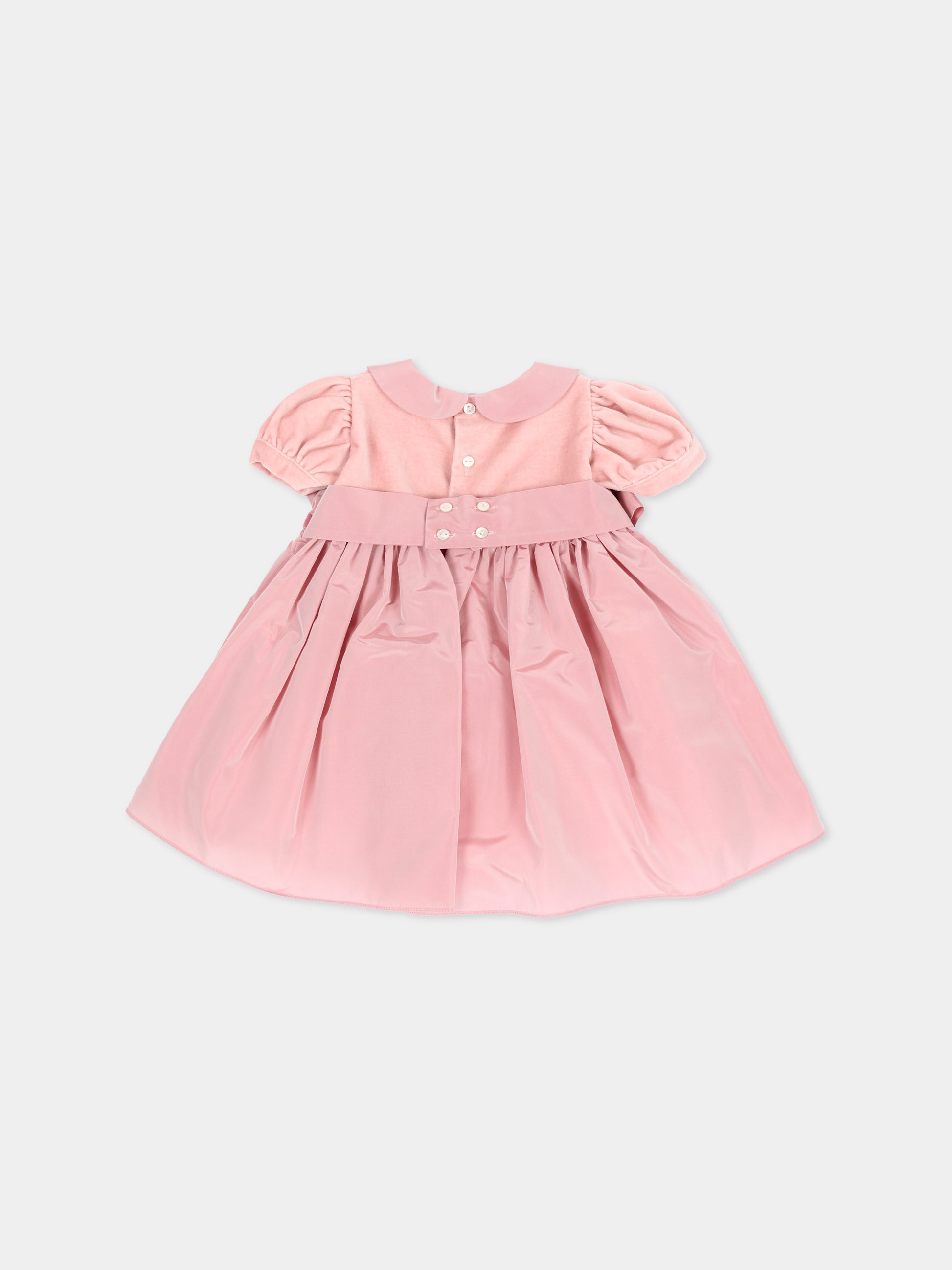Abito elegante rosa per neonata con fiocco,Mariella Ferrari,ABS17MC 070 079