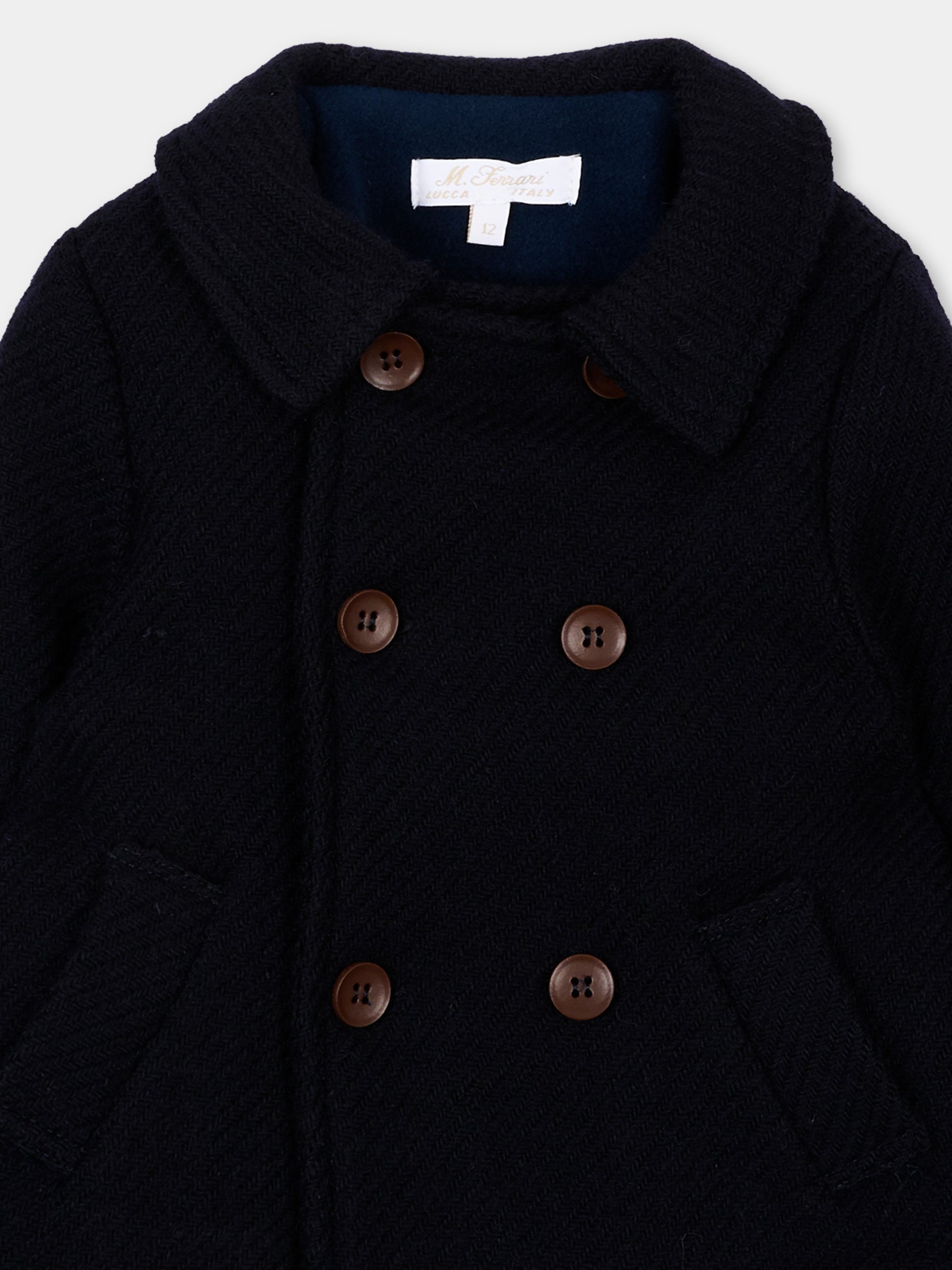 Cappotto blu per neonato doppiopetto,Mariella Ferrari,GBF6 087