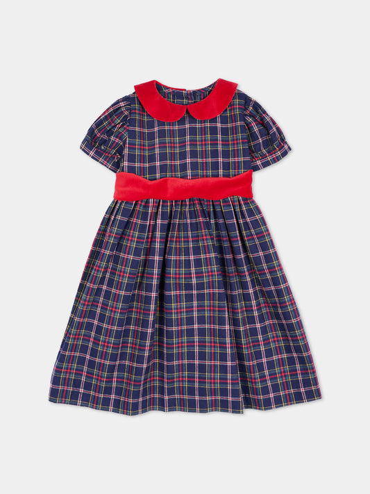Elegant blue tartan dress for Baby Girl