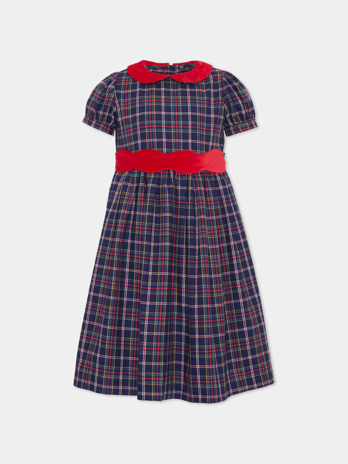 Abito elegante blu per neonata tartan,Mariella Ferrari,ABQ15MC 027