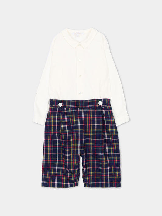 Completo elegante blu per bambino tartan,Mariella Ferrari,PGM11 005 027