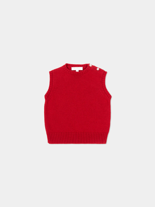 Gilet rosso in maglia per neonato,Mariella Ferrari,MGB2 150