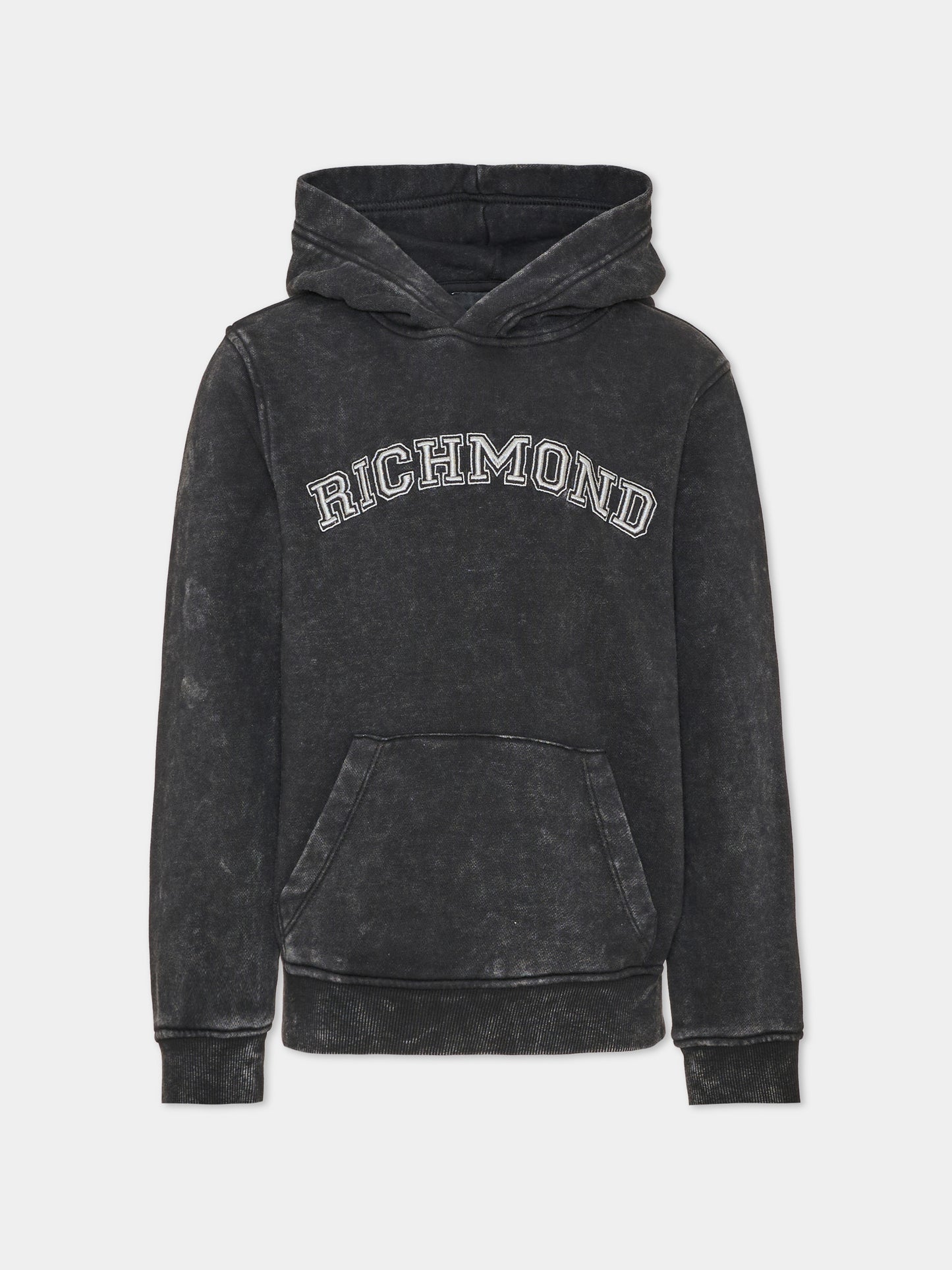 Felpa con cappuccio nera per bambino con logo,Richmond,RBA26049FE BLACK BLACK