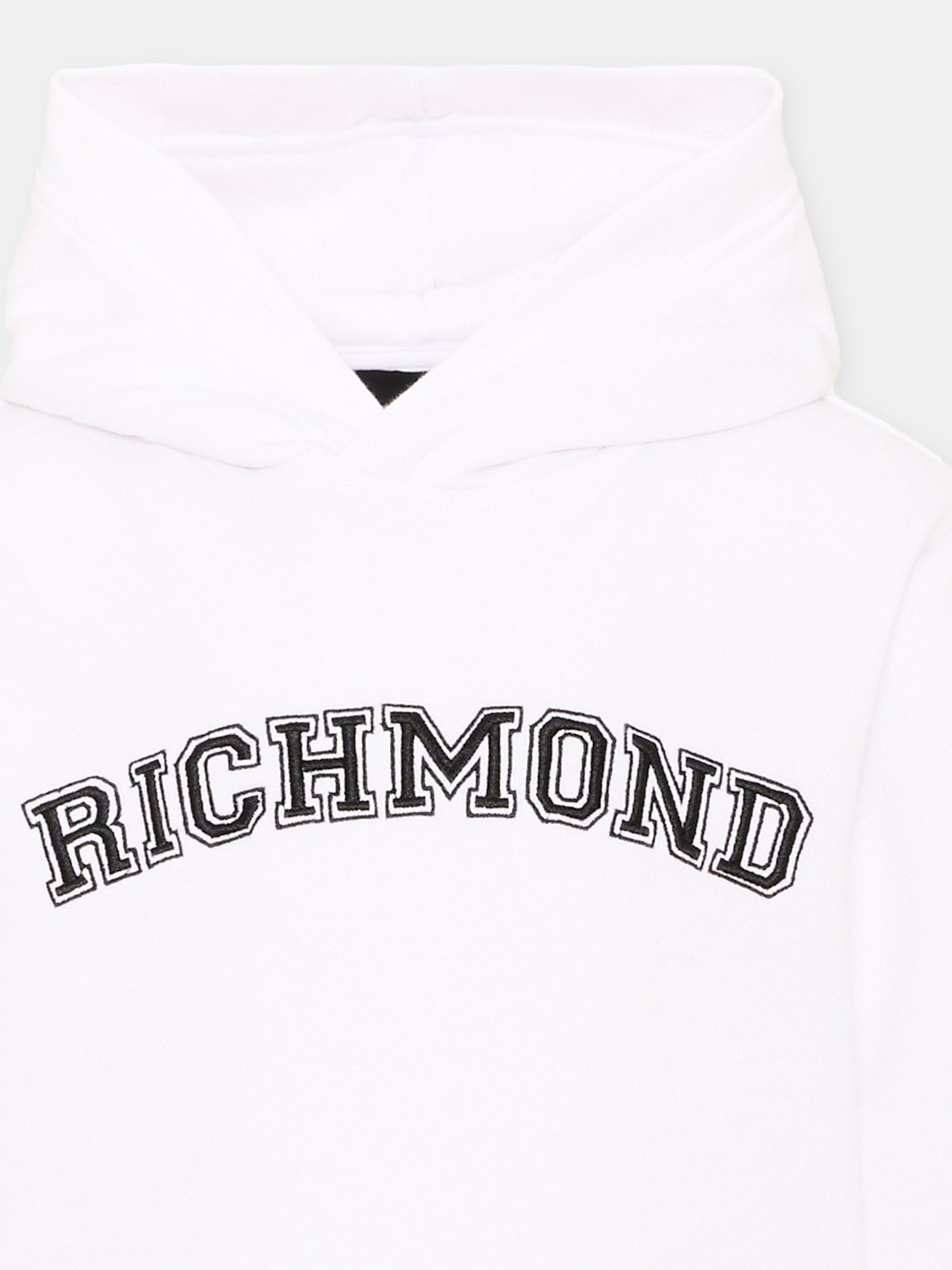 Felpa bianca con cappuccio per bambino con logo,Richmond,RBA26049FE WHITE WHITE