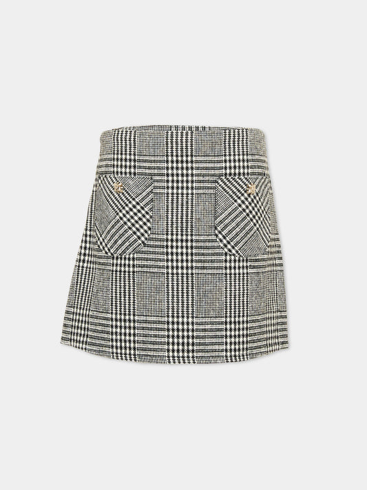 Gonna grigia tweed per bambina,Richmond,RGA26071GO TWEED TWEED