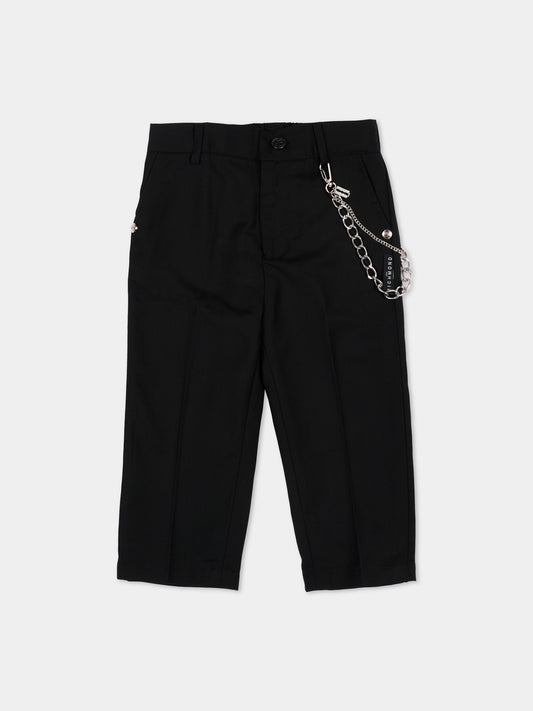 Pantaloni nero per neonato con catena,Richmond,RIA26065PA BLACK BLACK