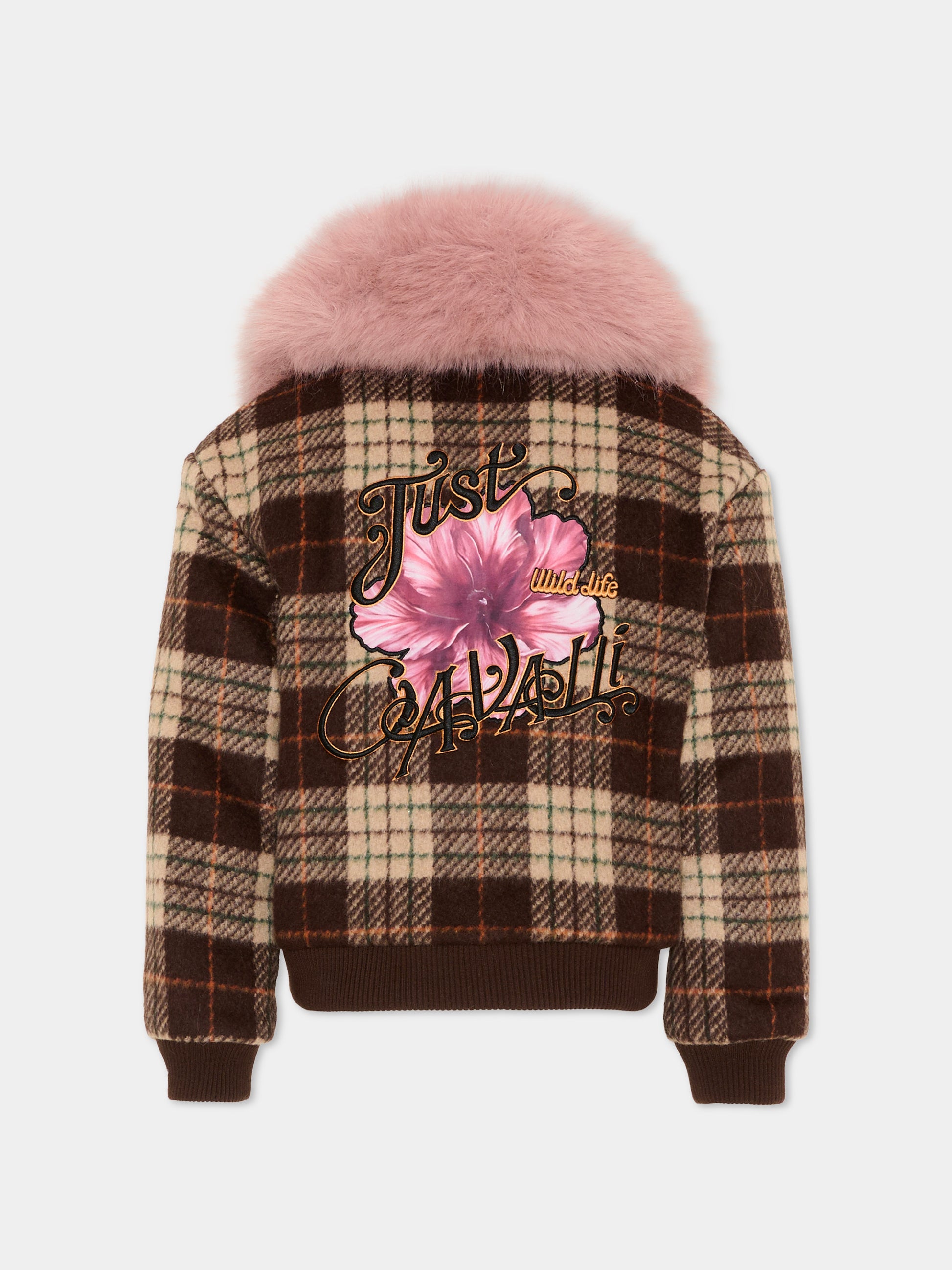 Giubbotto multicolor per bambina tartan,Just Cavalli Kids,JGA26037GB MULTICOL.T MULTICOLOR TARTAN