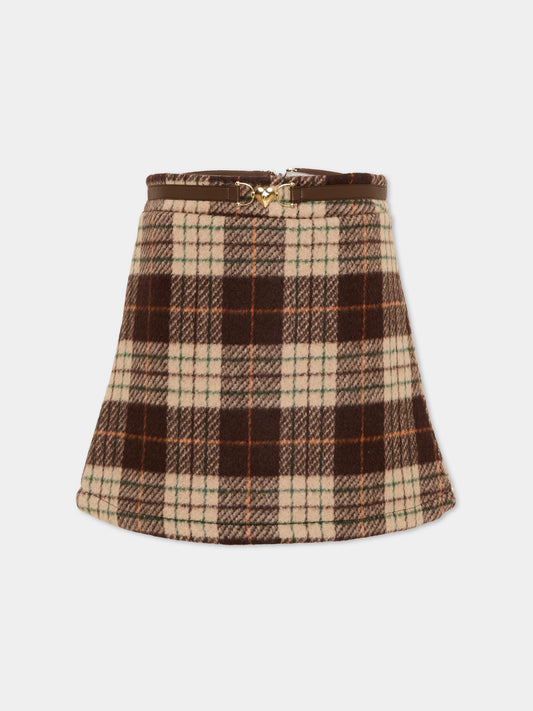 Gonna multicolor tartan per bambina,Just Cavalli Kids,JGA26149GO MULTICOL.T MULTICOLOR TARTAN