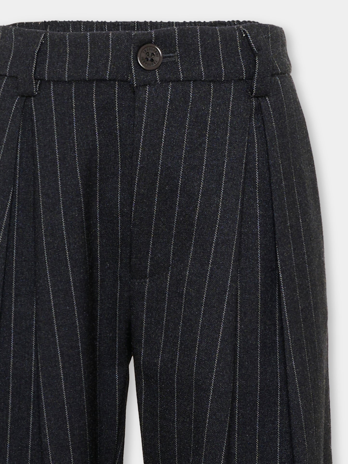 Pantaloni grigi per bambina gessati,Trussardi Junior,TGA26045PA GREY/O-WHT GREY