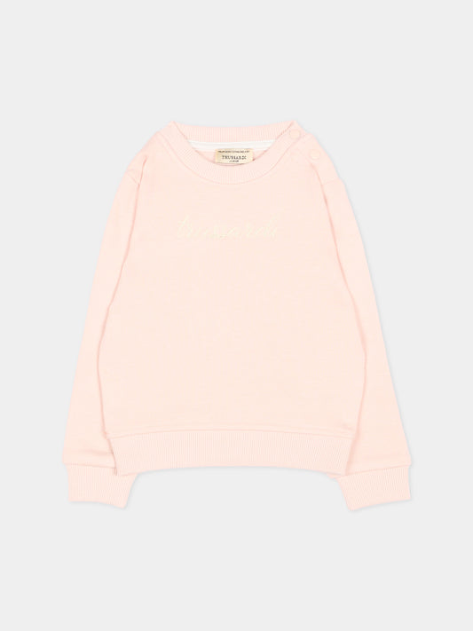 Felpa rosa per neonata con logo,Trussardi Junior,TIA26031FE BLUSH BLUSH