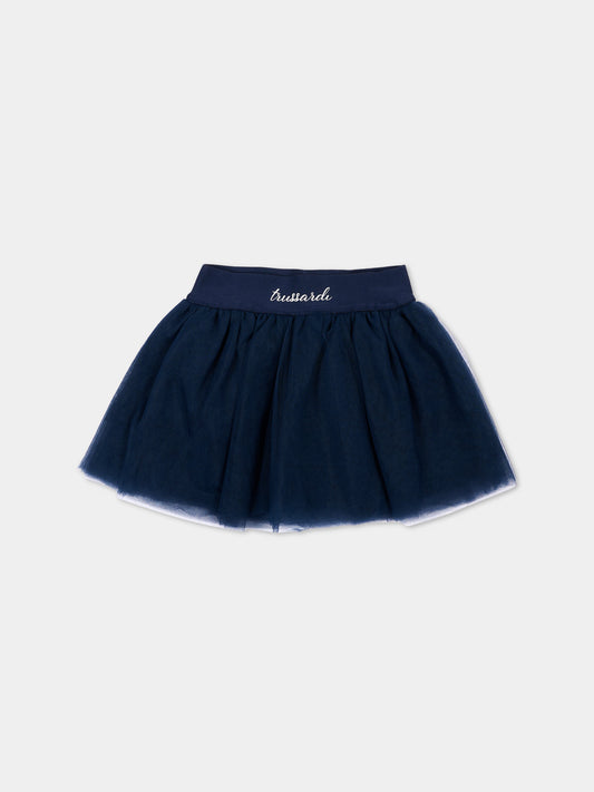 Gonna blu per neonata in tulle,Trussardi Junior,TIA26156GO BLUE_NAVAL BLUE NAVAL