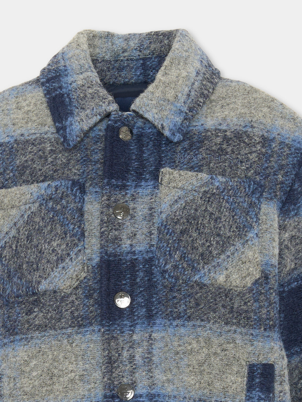 Camicia a manica lunga blu tartan per bambino,North Sails,NBA26040CA BLUE TARTAN