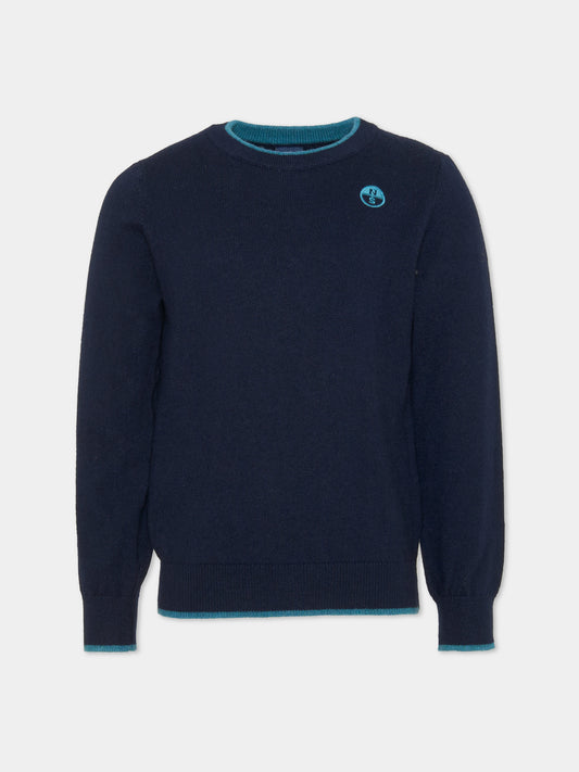 Maglione blu per bambino con logo,North Sails,NBA26076MA BLUE NAVY
