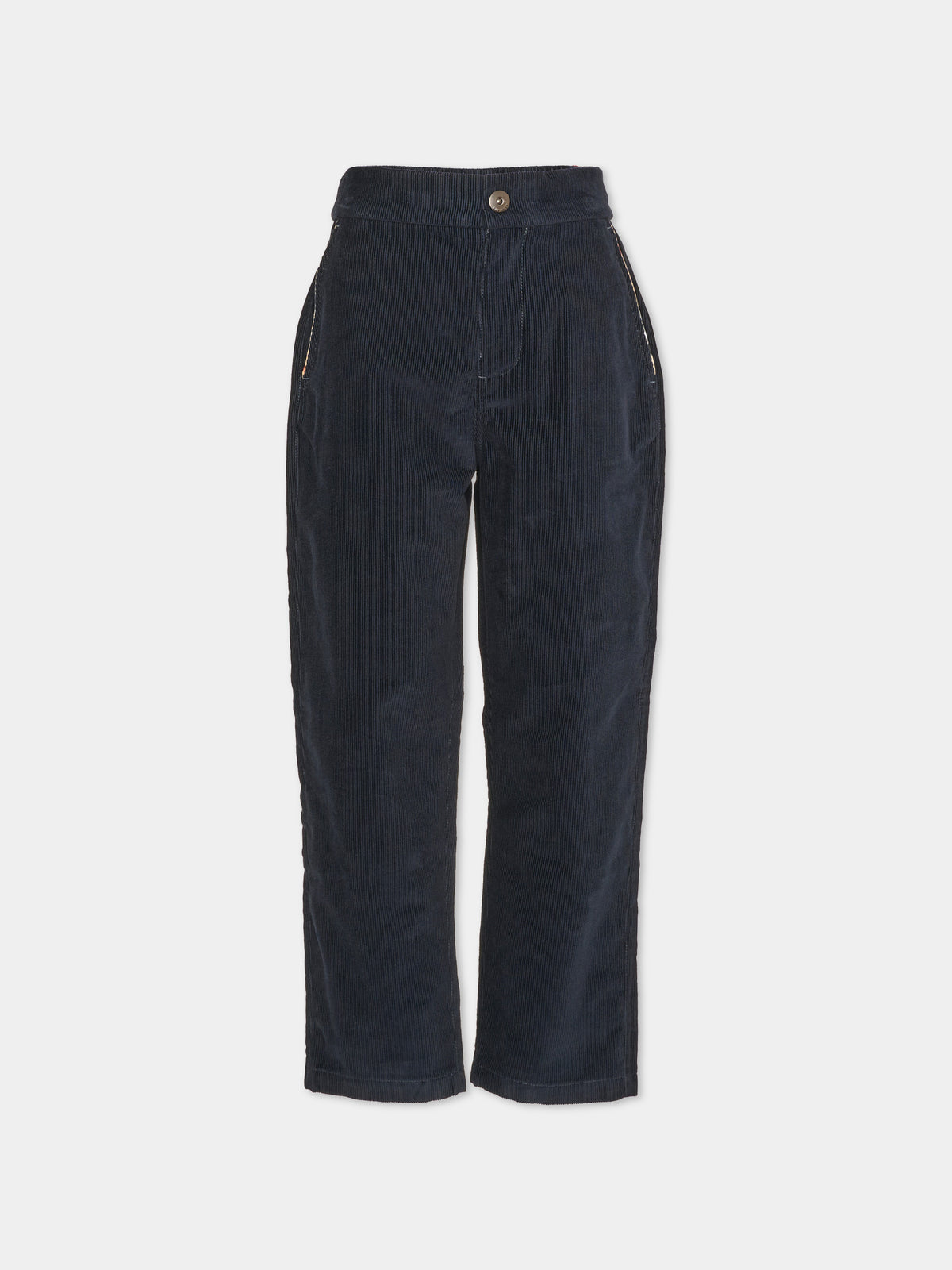 Pantalone blu per bambini in velluto