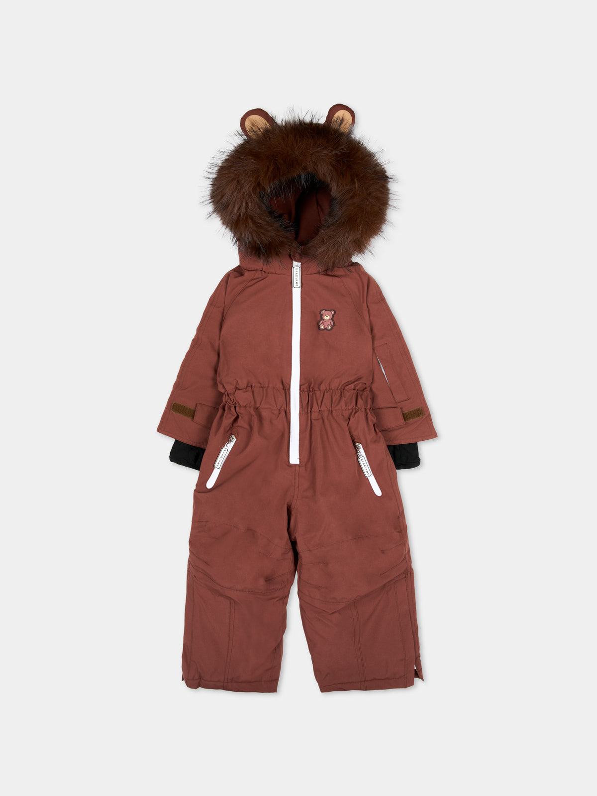 Tuta da neve marrone Grizz The Bear per bambini,Roarsome,GRIZZ THE BEAR SKI SUITS