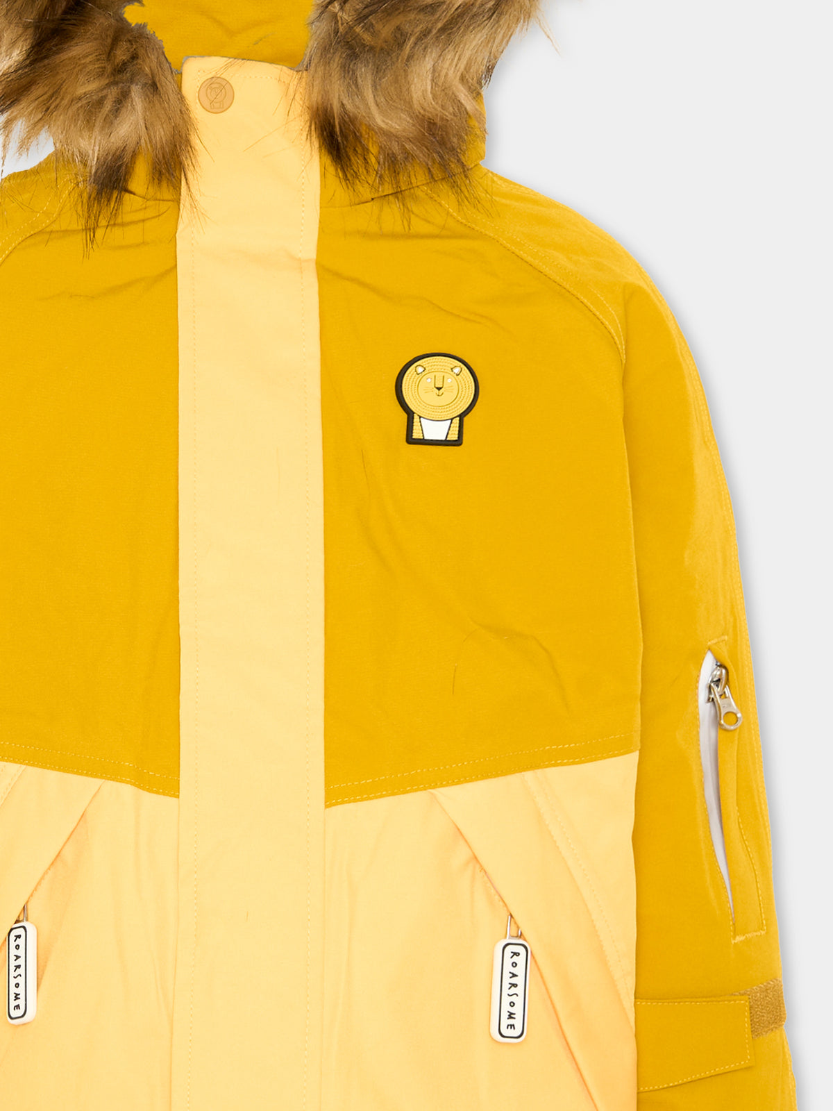 Piumino da neve giallo Cub The Lion per bambino,Roarsome,CUB THE LION SKI JACKET