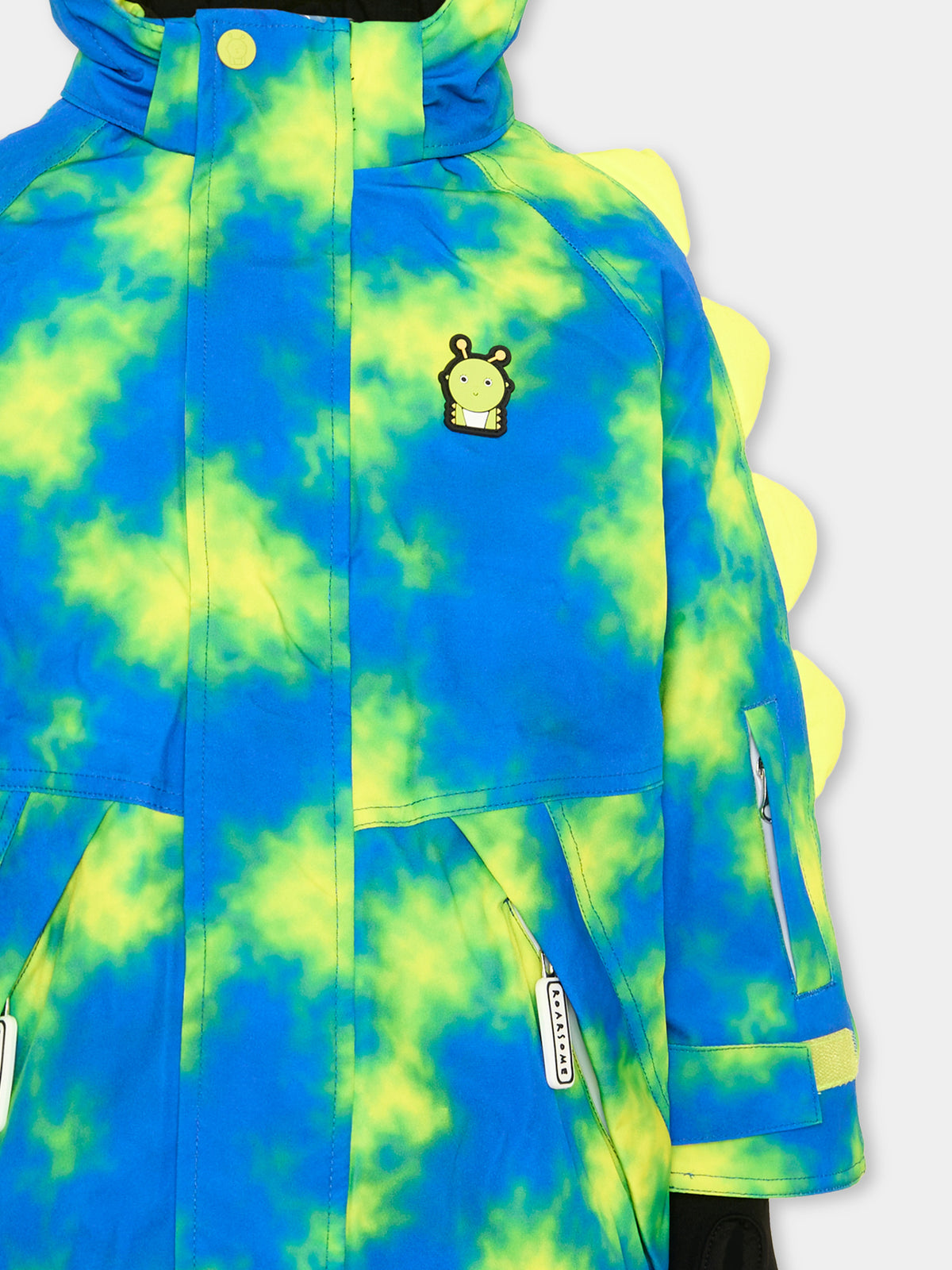 Piumino da neve blu Camo The Alien per bambini,Roarsome,ALIEN NEON SKI JACKET