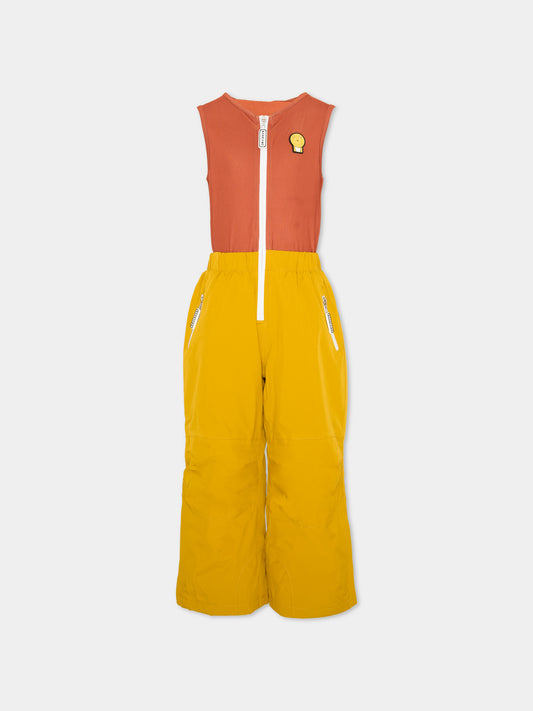 Pantalone da neve giallo Cub The Lion per bambino,Roarsome,CUB THE LION SKI SALOPETTE