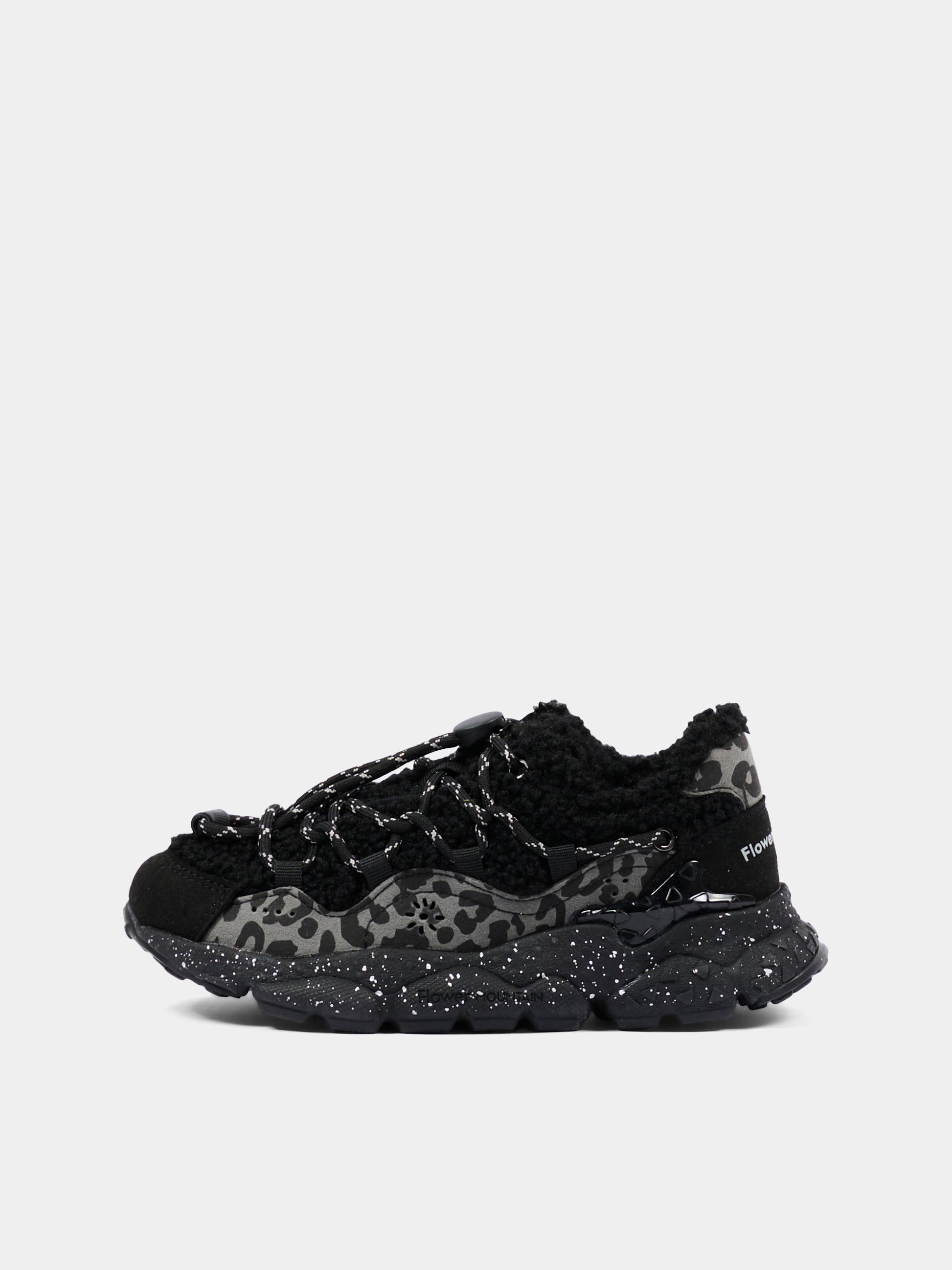 Sneakers nere per bambina shearling,Flower Mountain,001 2015499 30 1A69