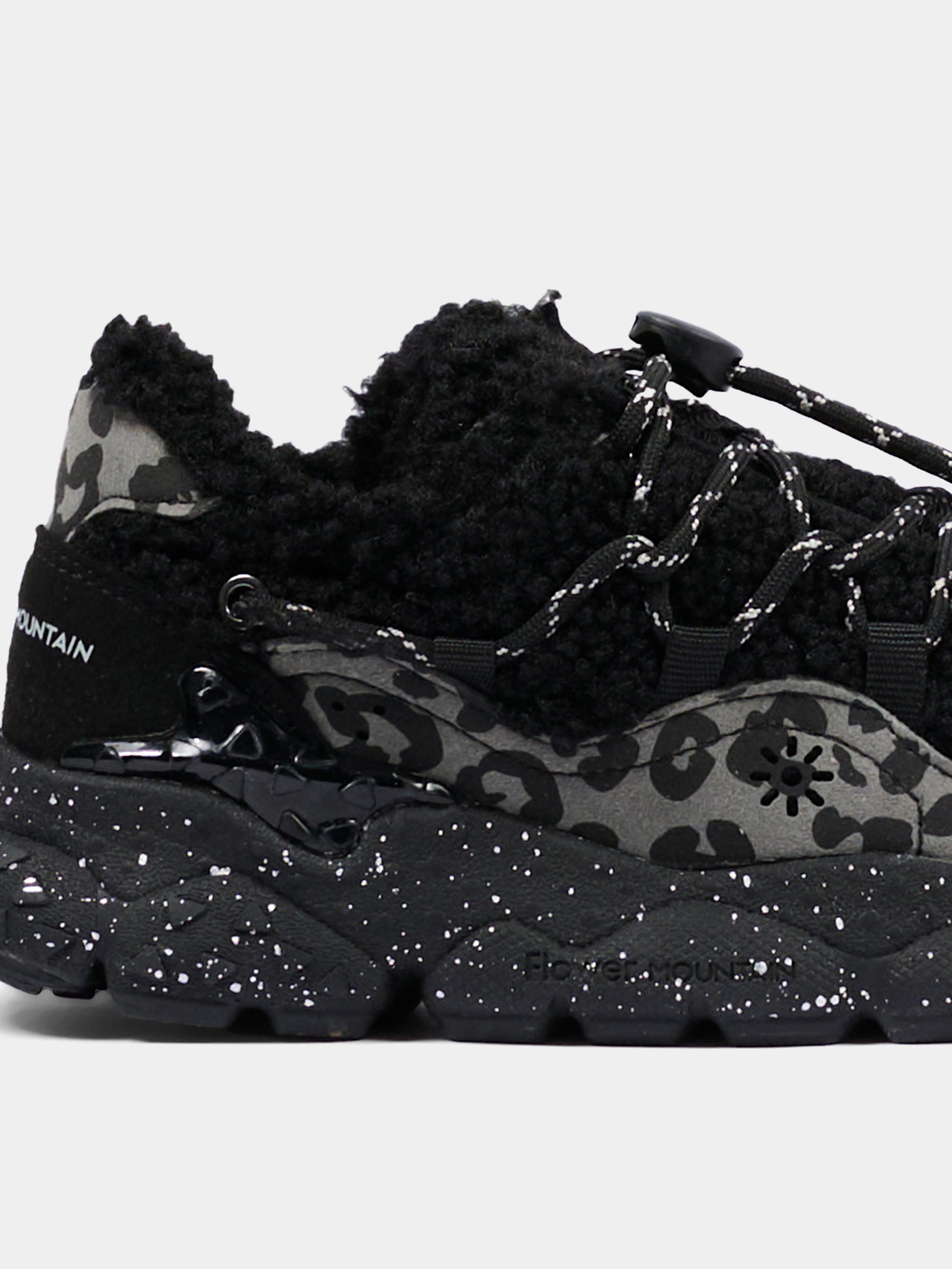 Sneakers nere per bambina shearling,Flower Mountain,001 2015499 30 1A69