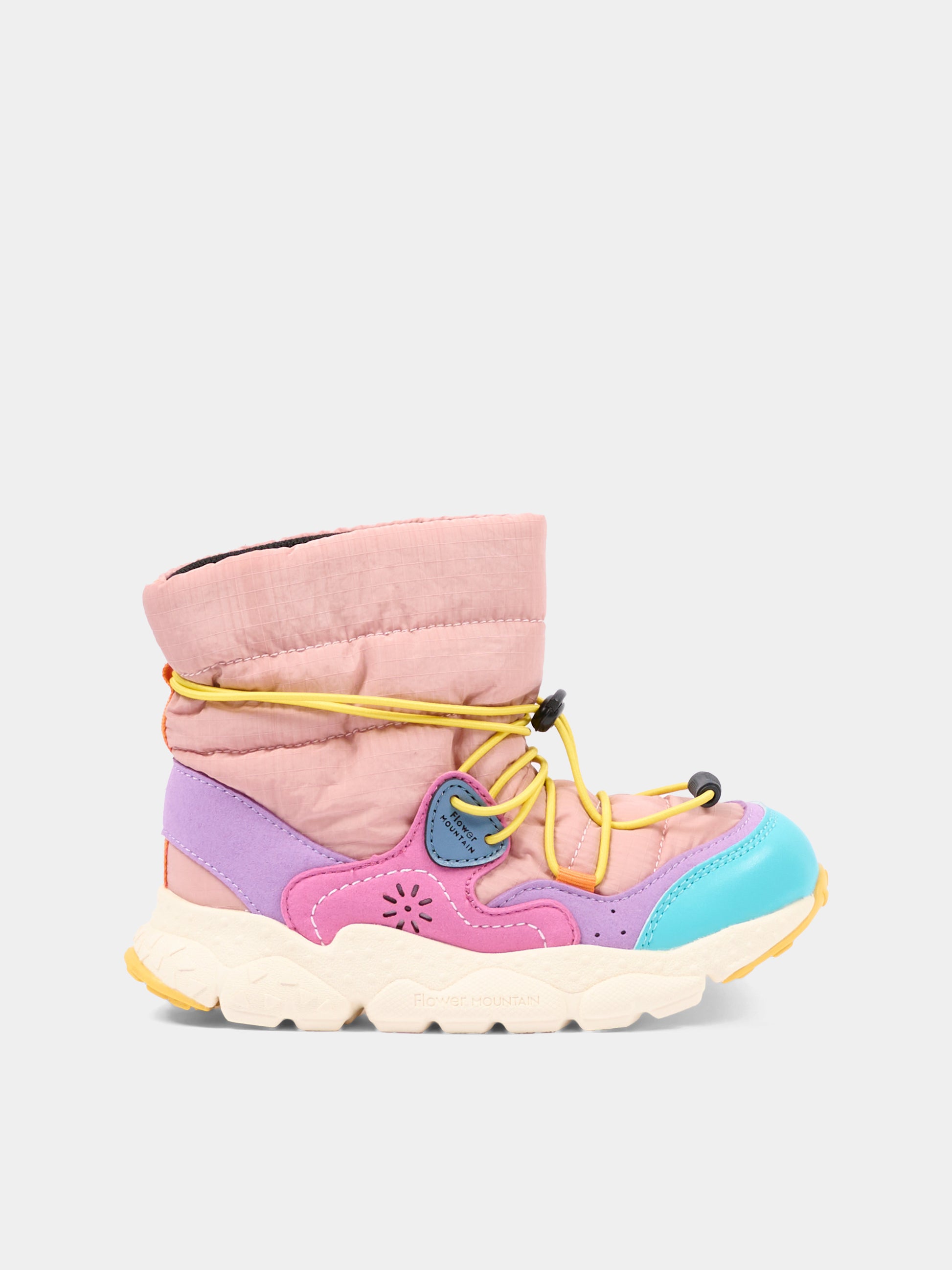 Sneakers alte rosa per bambina,Flower Mountain,001 3001622 05 1F55