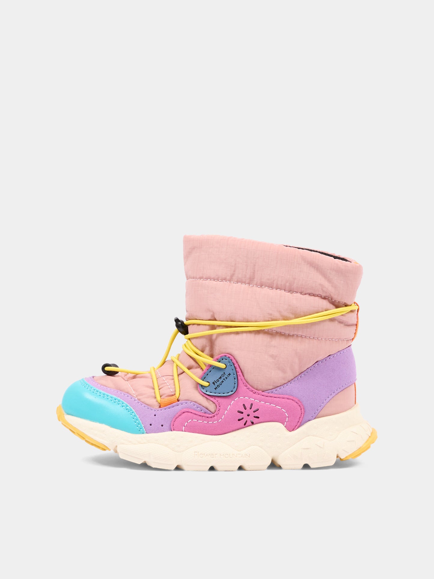 Sneakers alte rosa per bambina,Flower Mountain,001 3001622 05 1F55