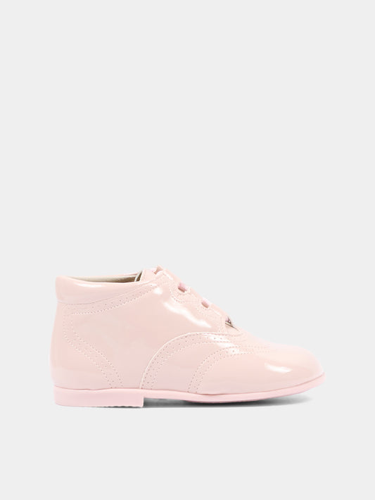 Scarpe stringate rosa per neonata,Pisamonas,0291 ROSA
