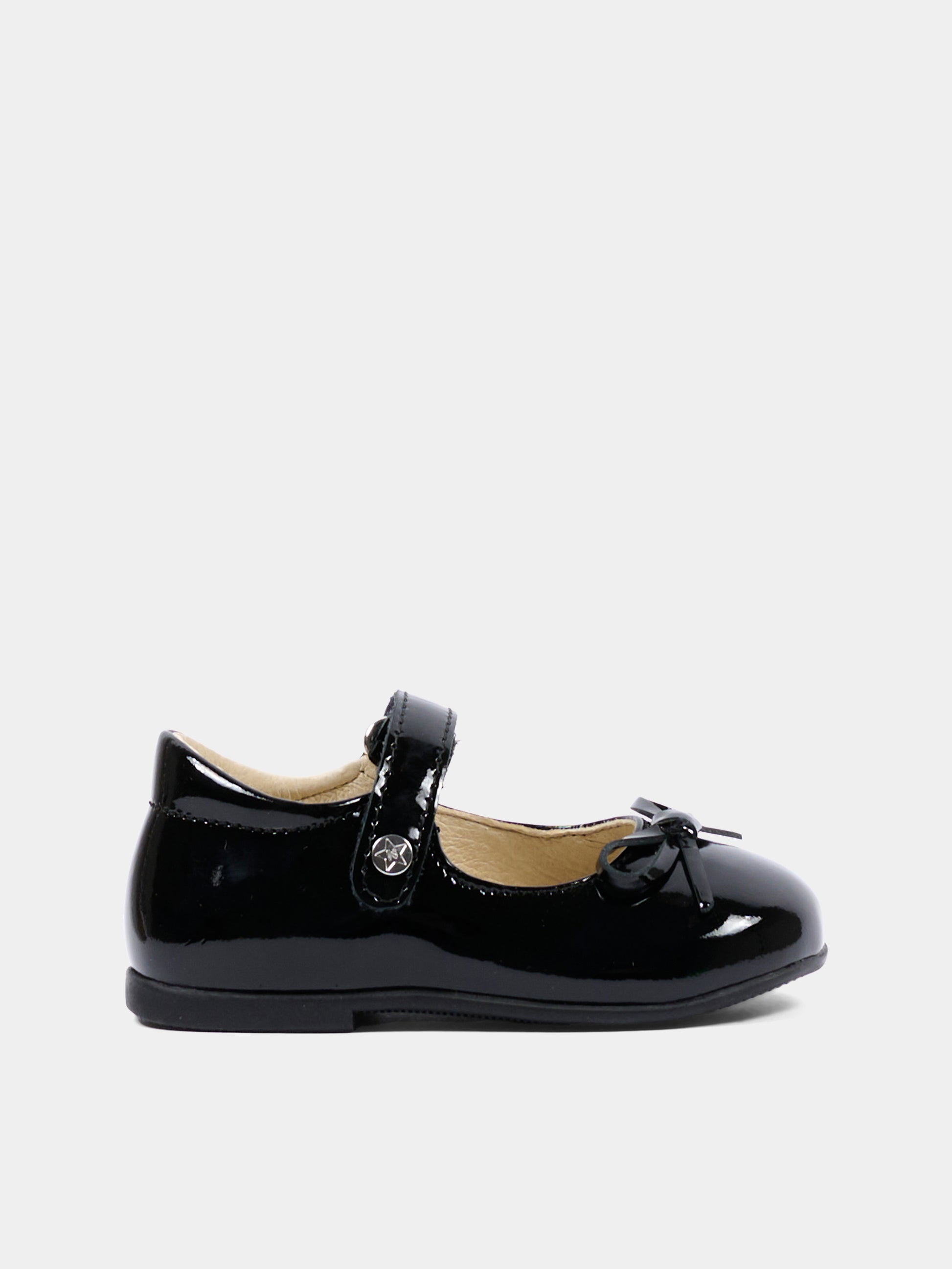 Ballerine nere per neonata con fiocco,Naturino,001 2012962 01 1A29