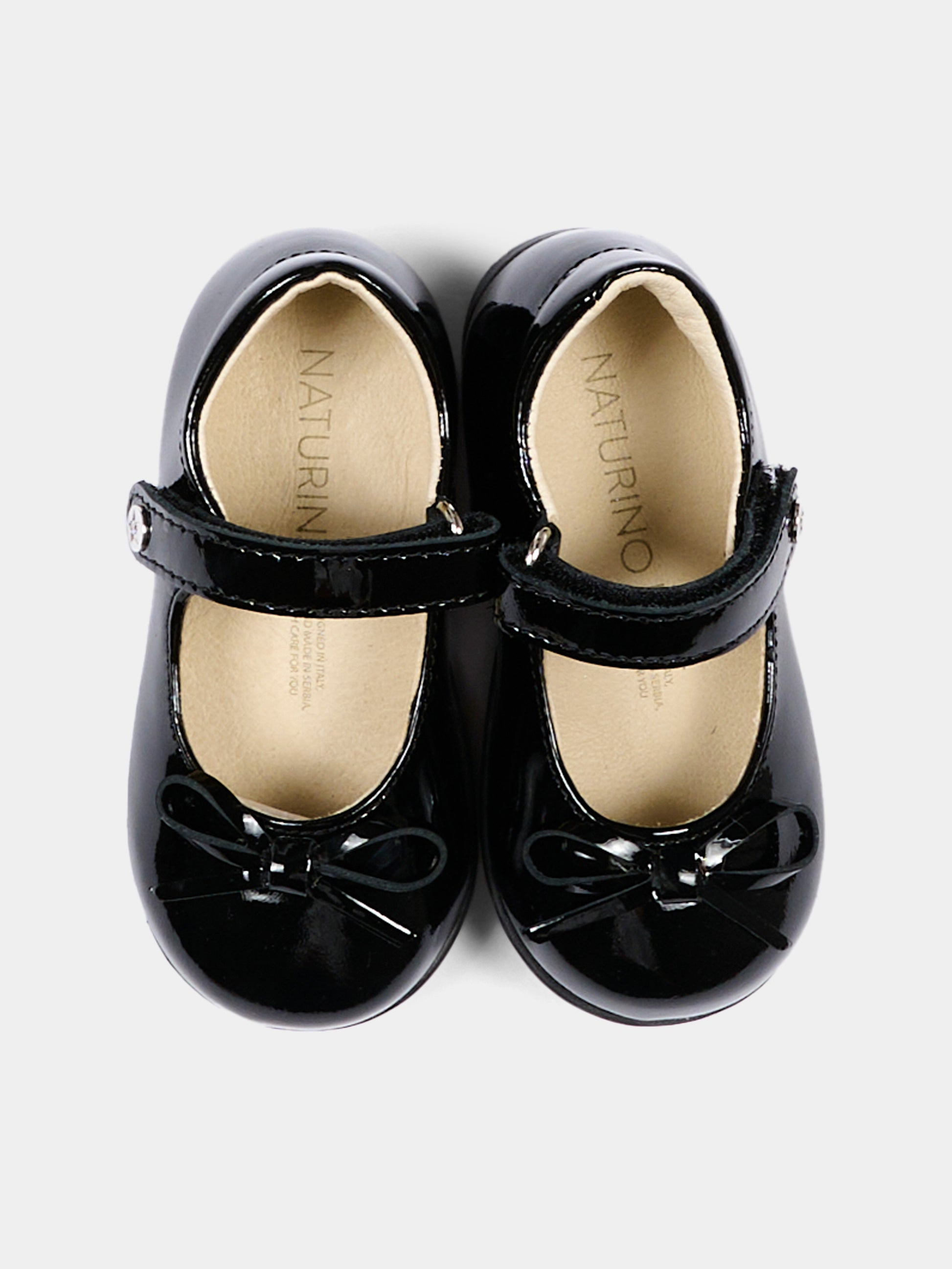 Ballerine nere per neonata con fiocco,Naturino,001 2012962 01 1A29