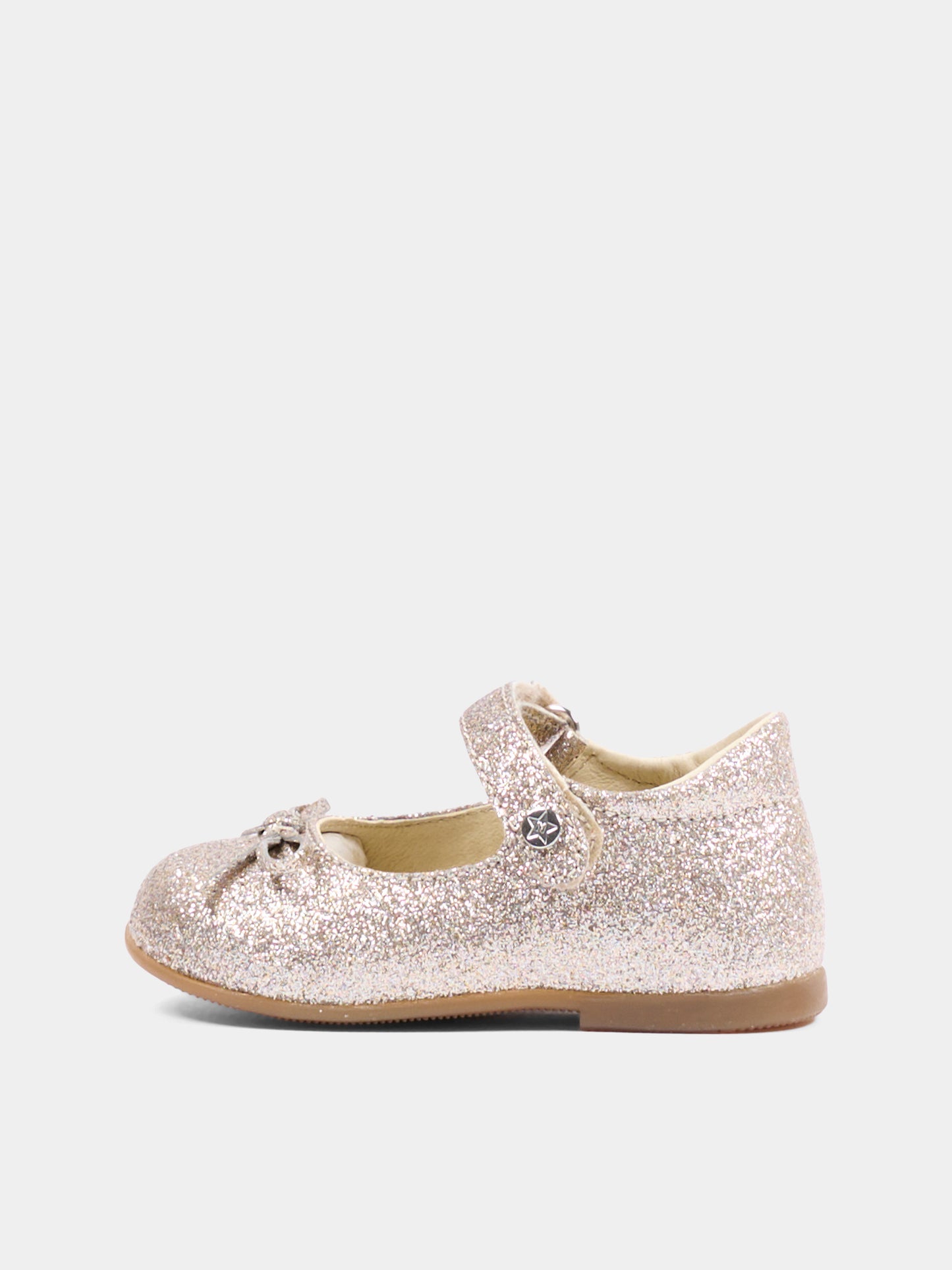 Ballerine oro per neonata con glitter,Naturino,001 2012962 48 0M12