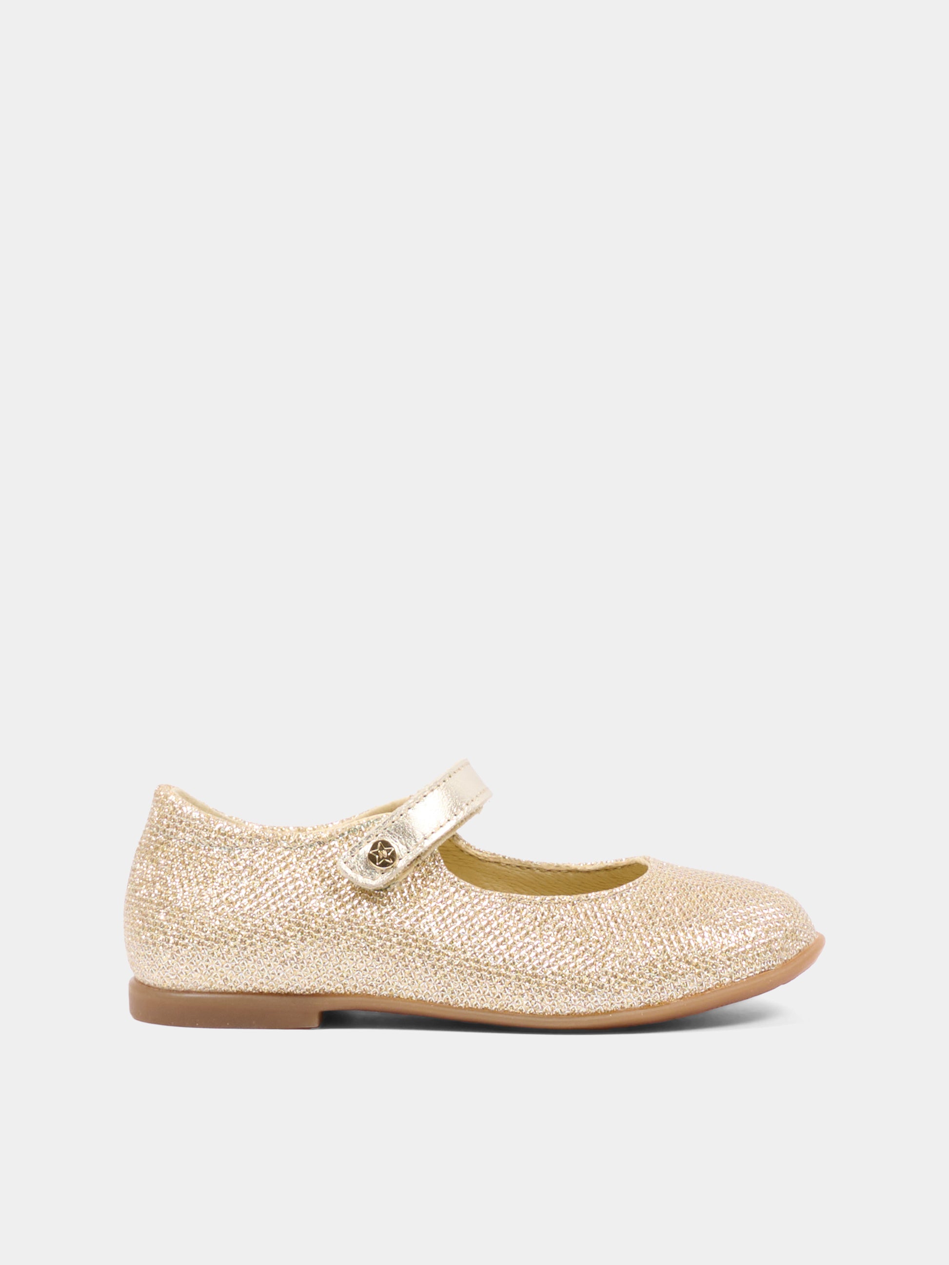 Ballerine oro per bambina con glitter,Naturino,001 2014859 17 0Q06