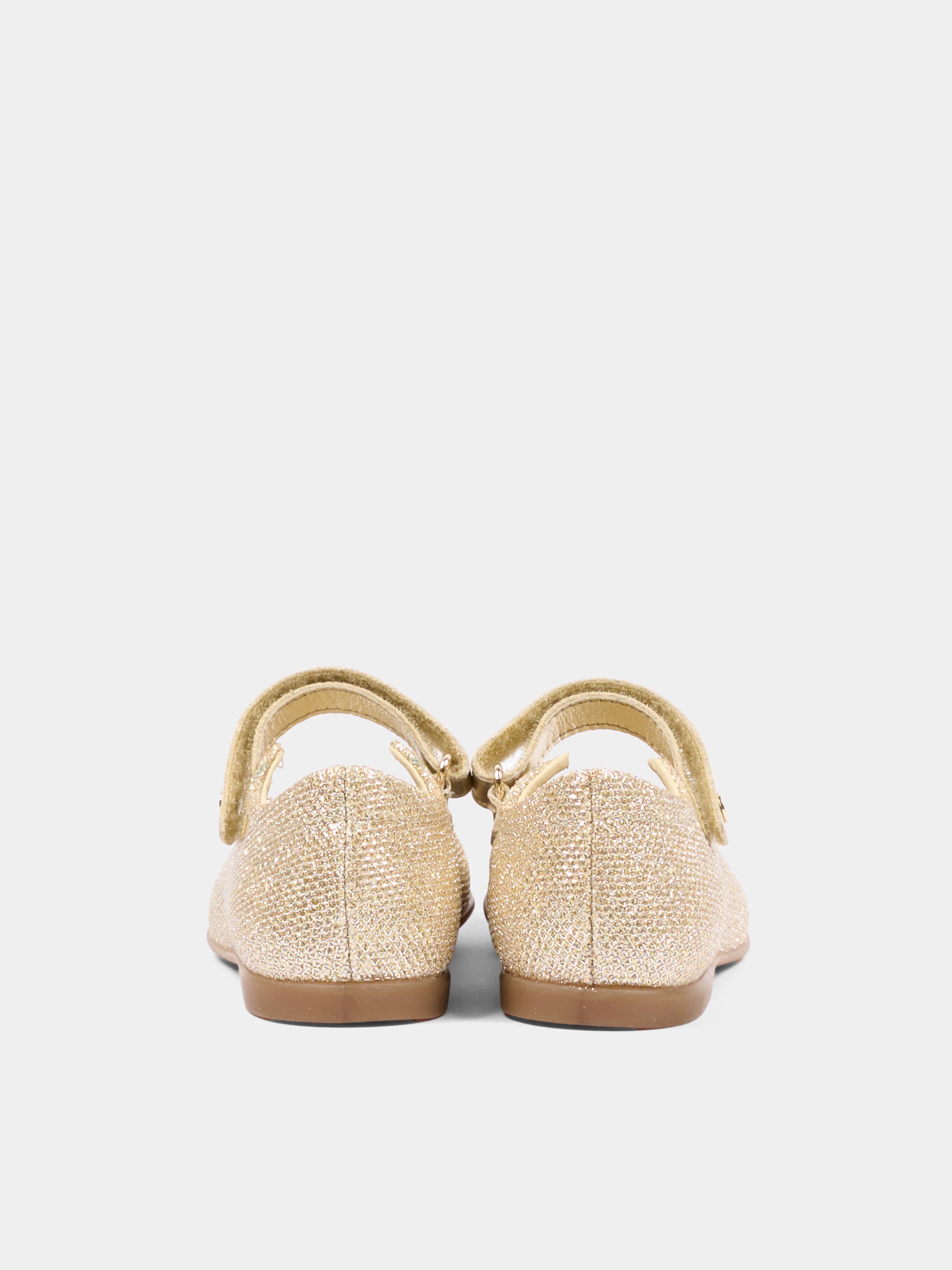 Ballerine oro per bambina con glitter,Naturino,001 2014859 17 0Q06